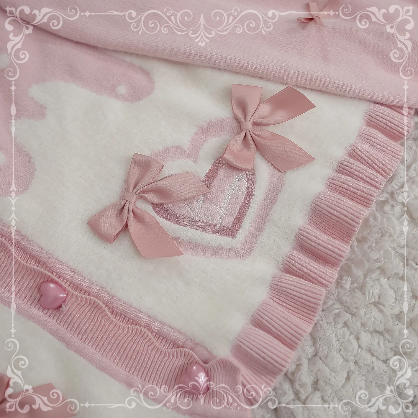 Beating Heart - Sweet Lolita Thick Sweater Coat Puff Sleeve - Image 78