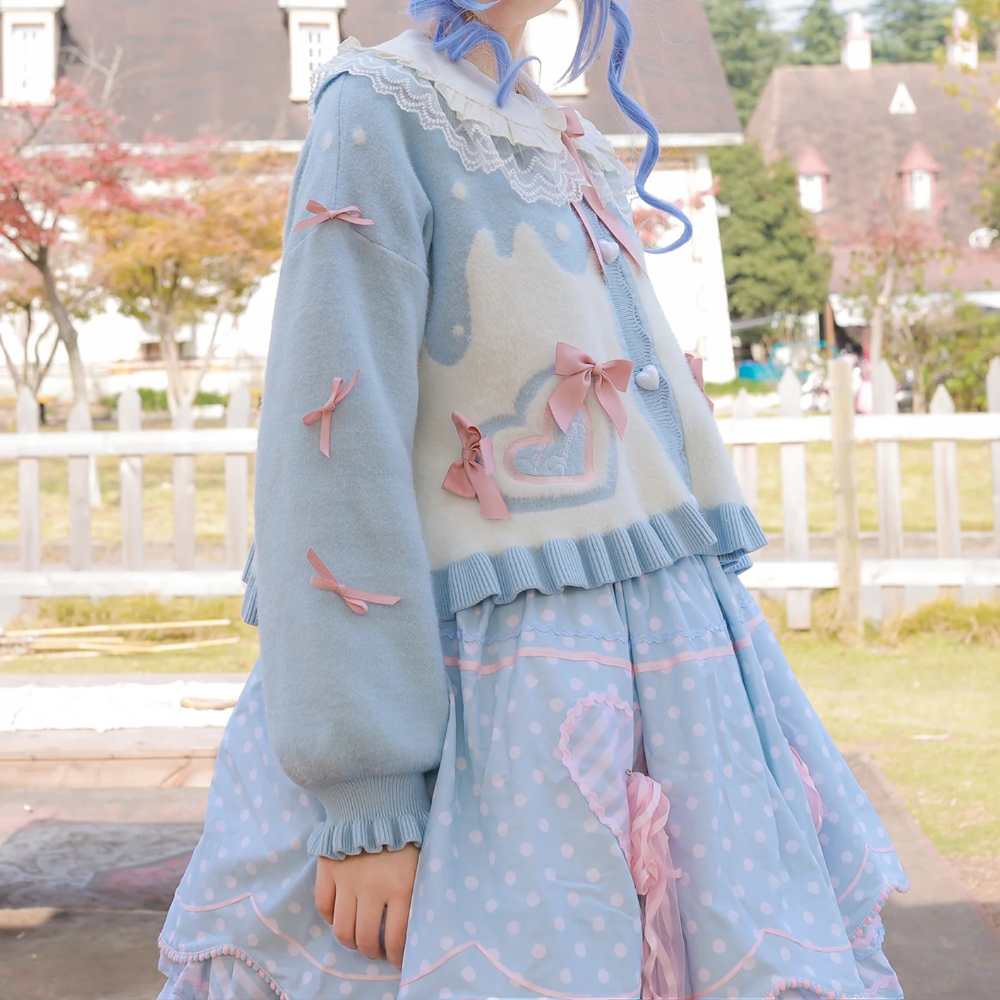 Beating Heart - Sweet Lolita Thick Sweater Coat Puff Sleeve - Image 83