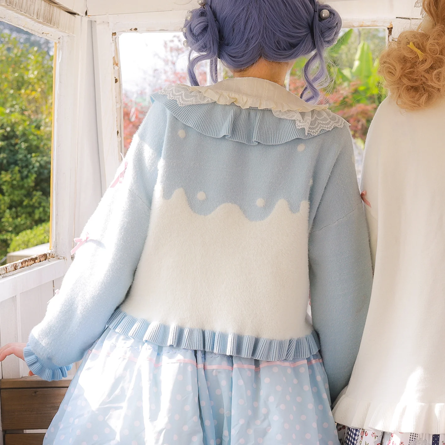Beating Heart - Sweet Lolita Thick Sweater Coat Puff Sleeve - Image 87