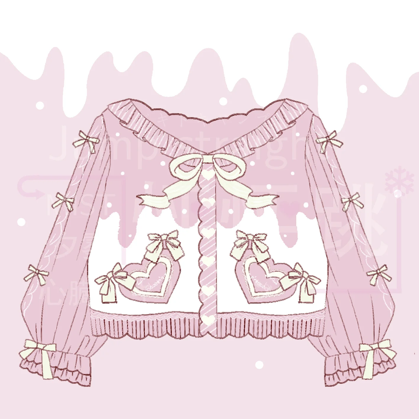 Beating Heart - Sweet Lolita Thick Sweater Coat Puff Sleeve - Image 91