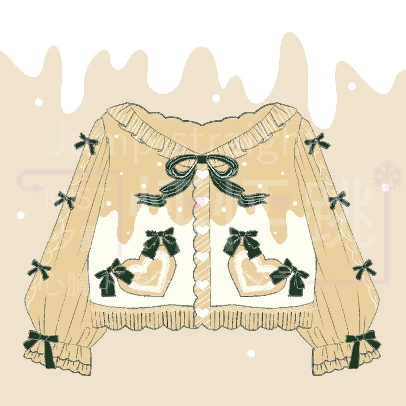 Beating Heart - Sweet Lolita Thick Sweater Coat Puff Sleeve - Image 92