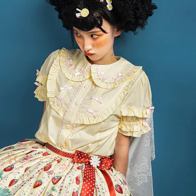 Creamy Condensed Milk - Kawaii Lolita Shirt Soft Girl Short-sleeved - Image 22