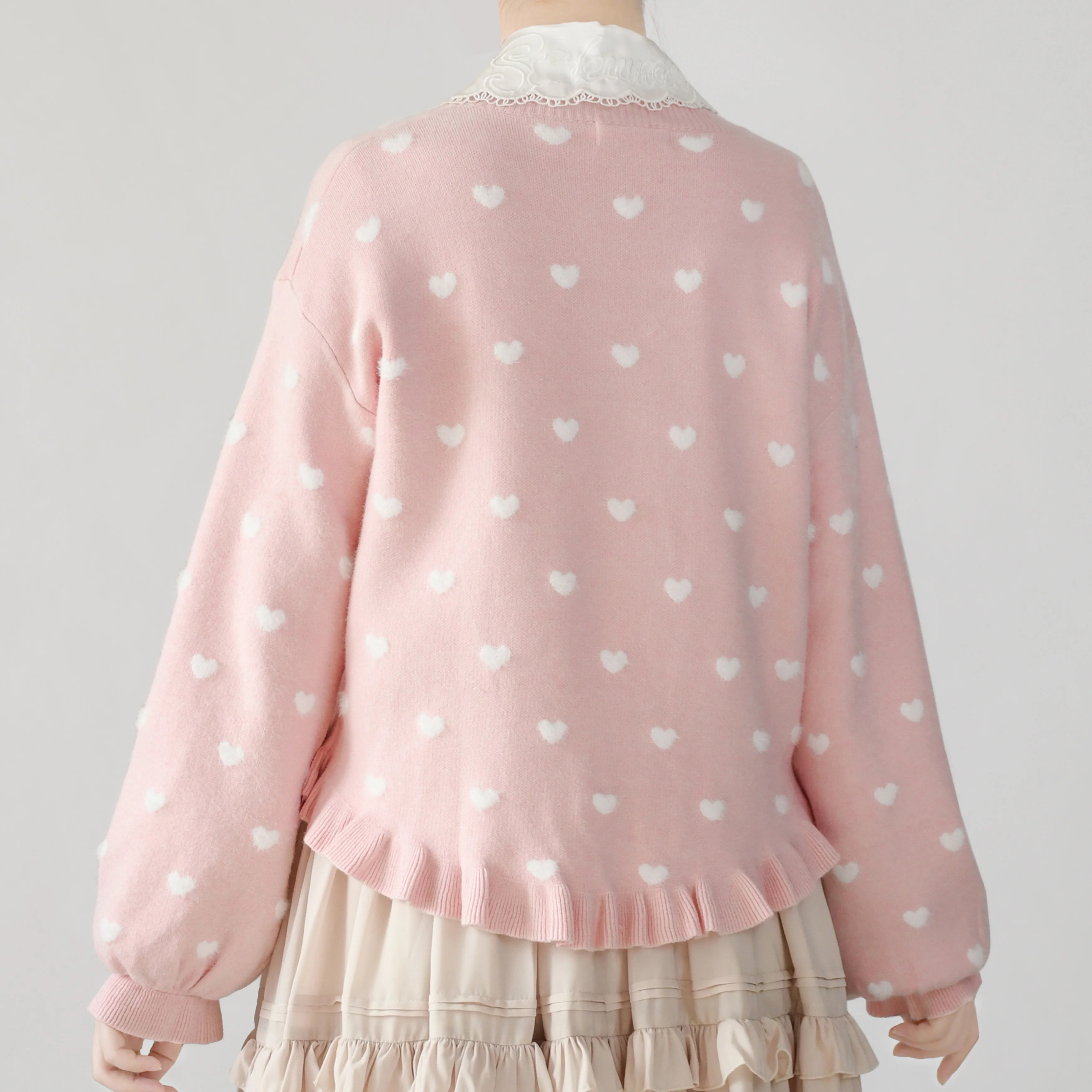 Little Heart - Sweet Lolita Thick Cardigan, Sweater Coat - Image 4