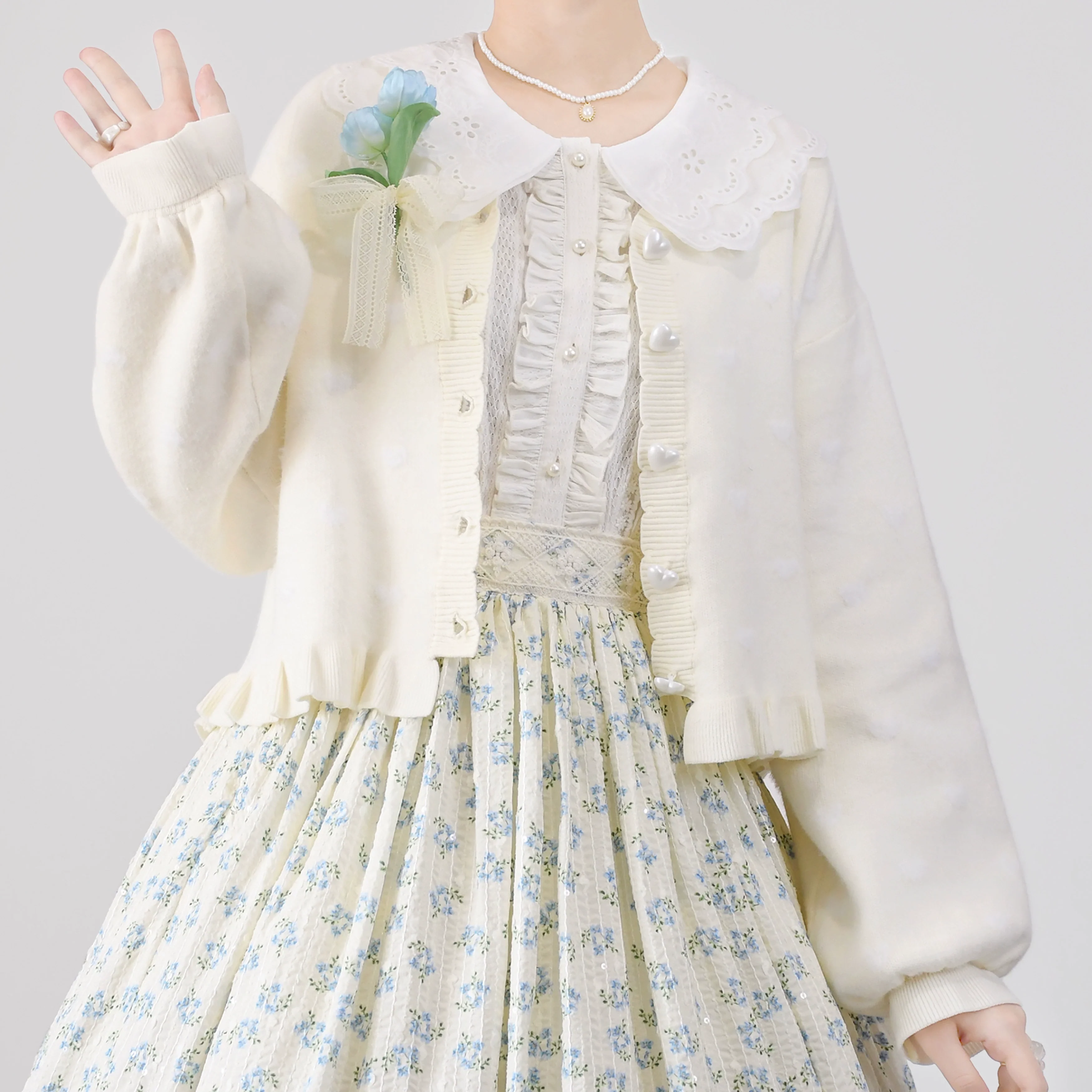 Little Heart - Sweet Lolita Thick Cardigan, Sweater Coat - Image 7