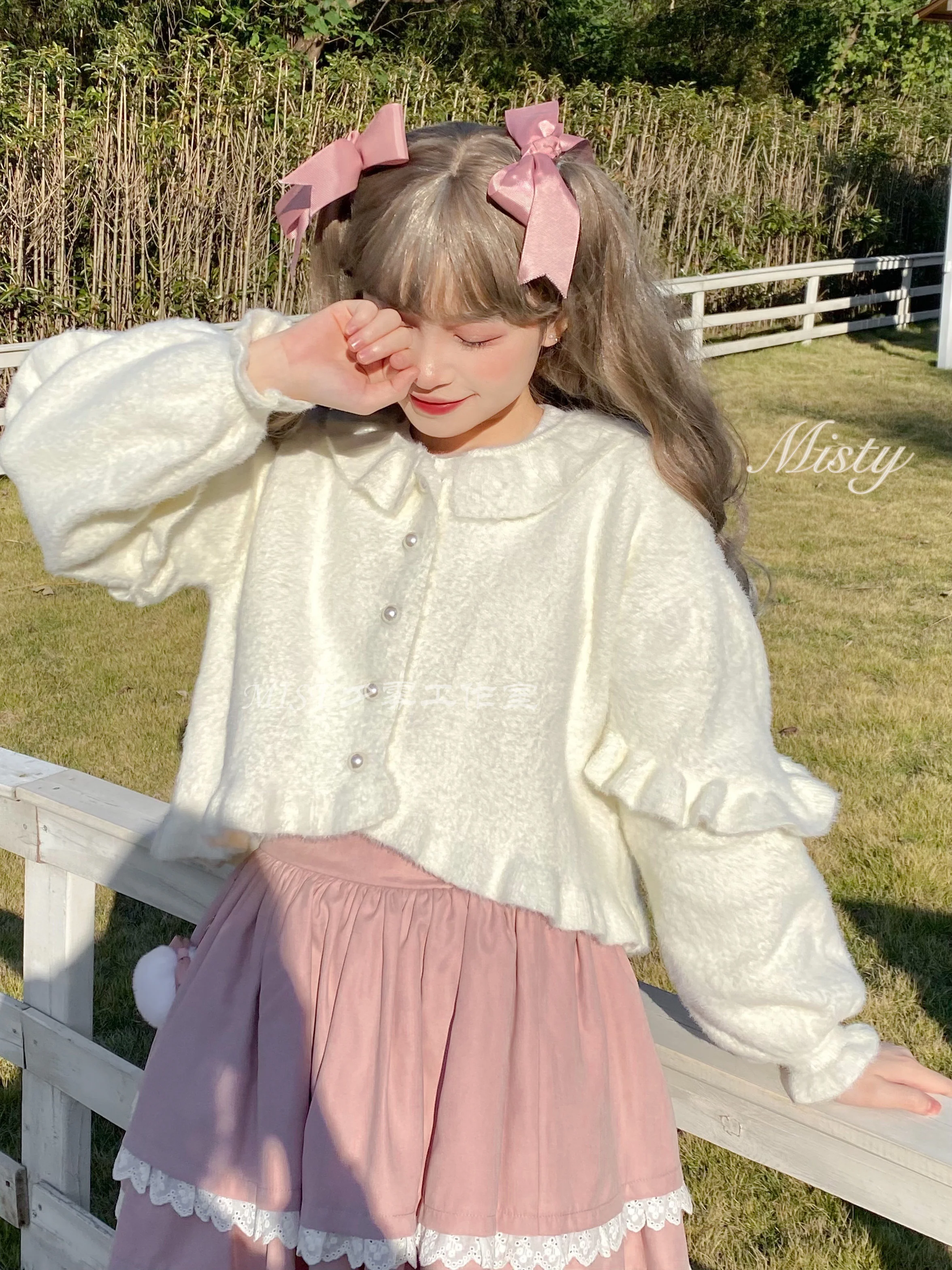 Small Ointment - Sweet Lolita Thick Sweater Coat Puff Sleeve - Image 10