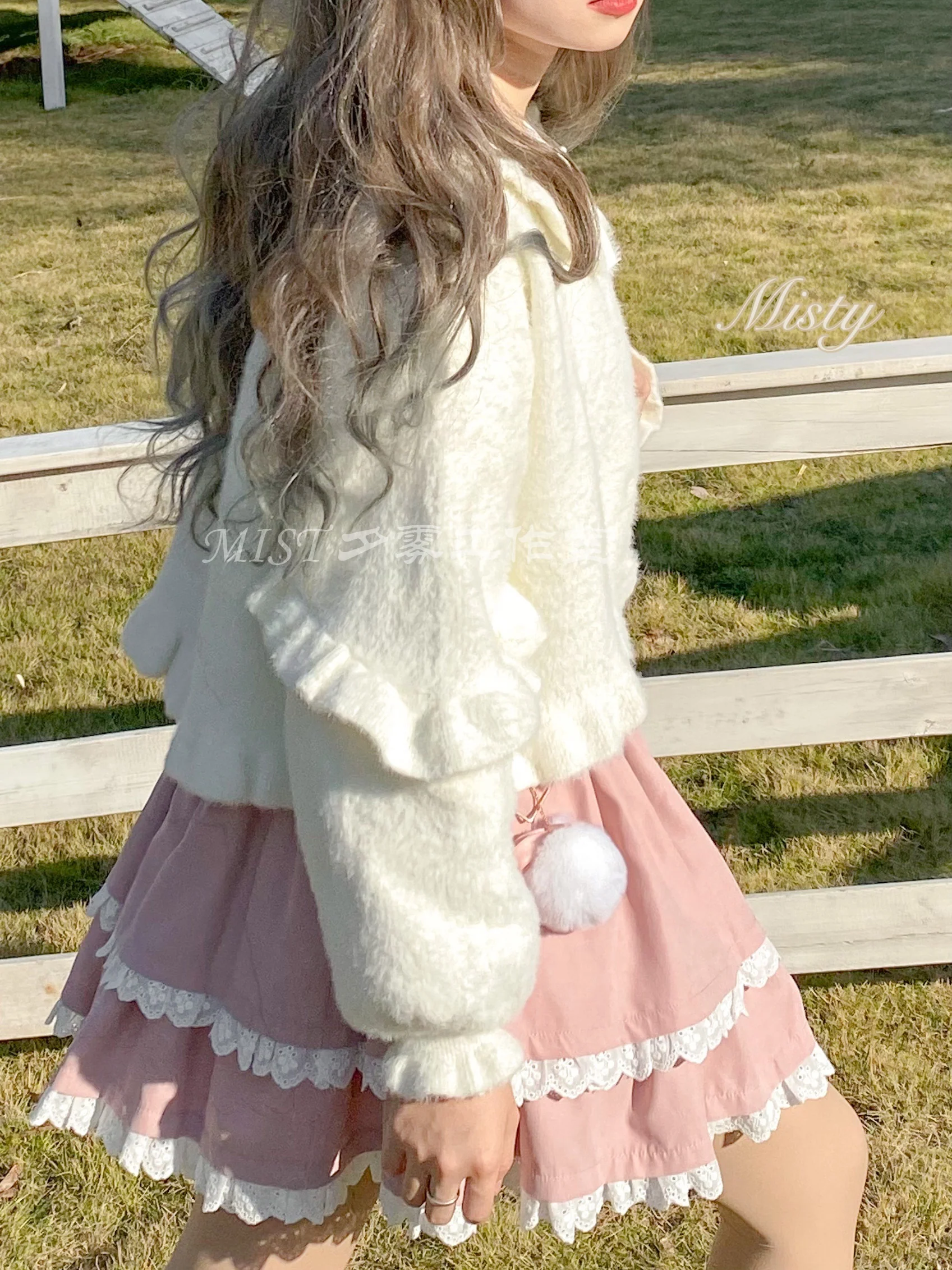 Small Ointment - Sweet Lolita Thick Sweater Coat Puff Sleeve - Image 18
