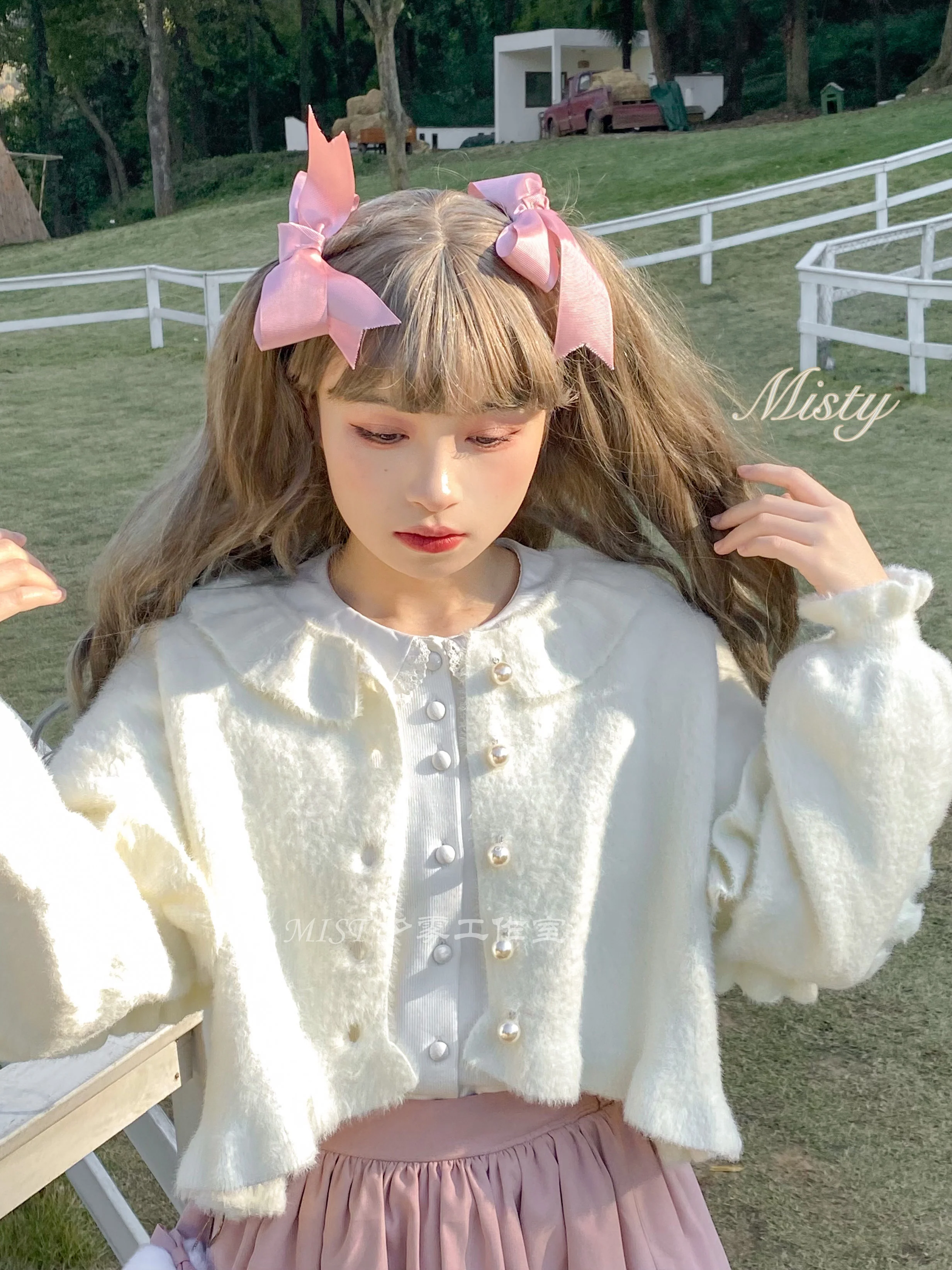 Small Ointment - Sweet Lolita Thick Sweater Coat Puff Sleeve - Image 4