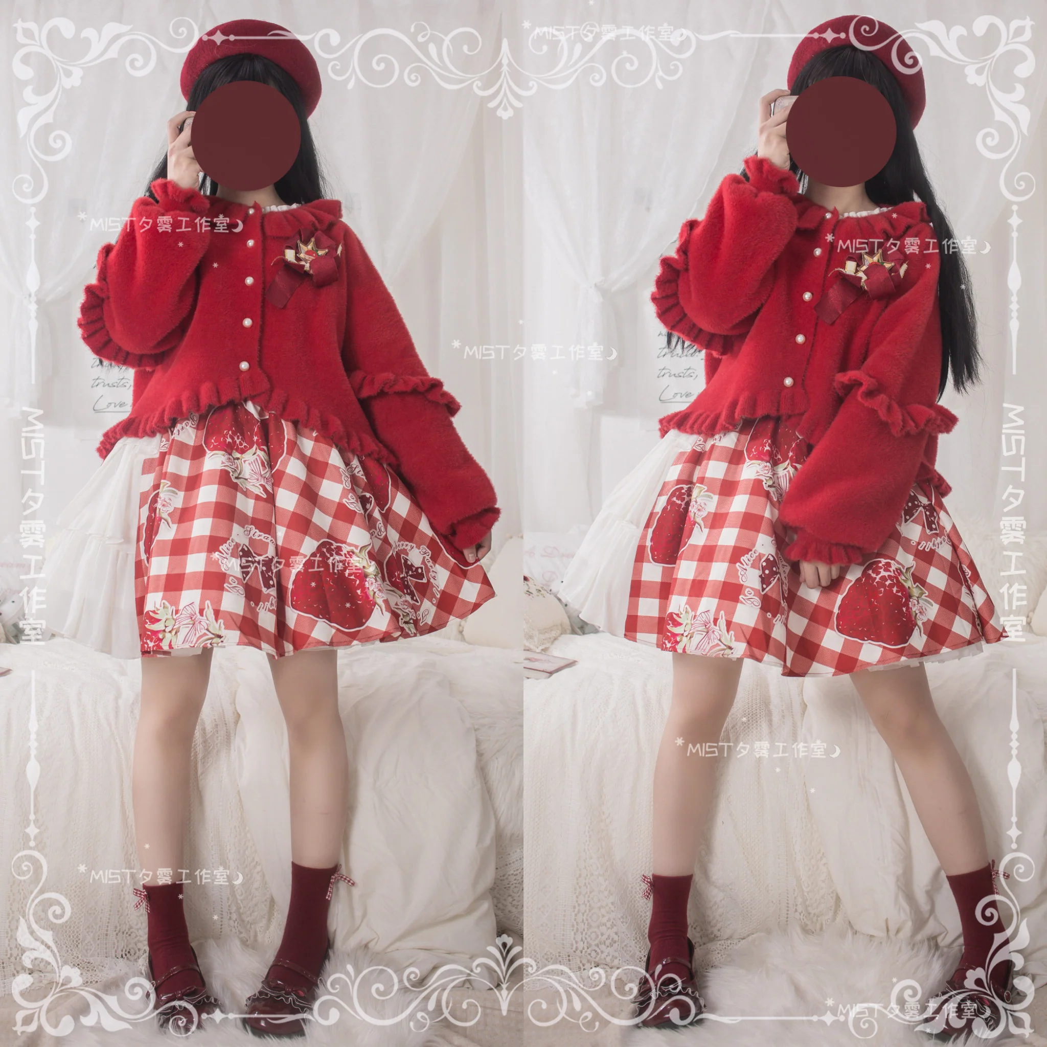 Small Ointment - Sweet Lolita Thick Sweater Coat Puff Sleeve - Image 40