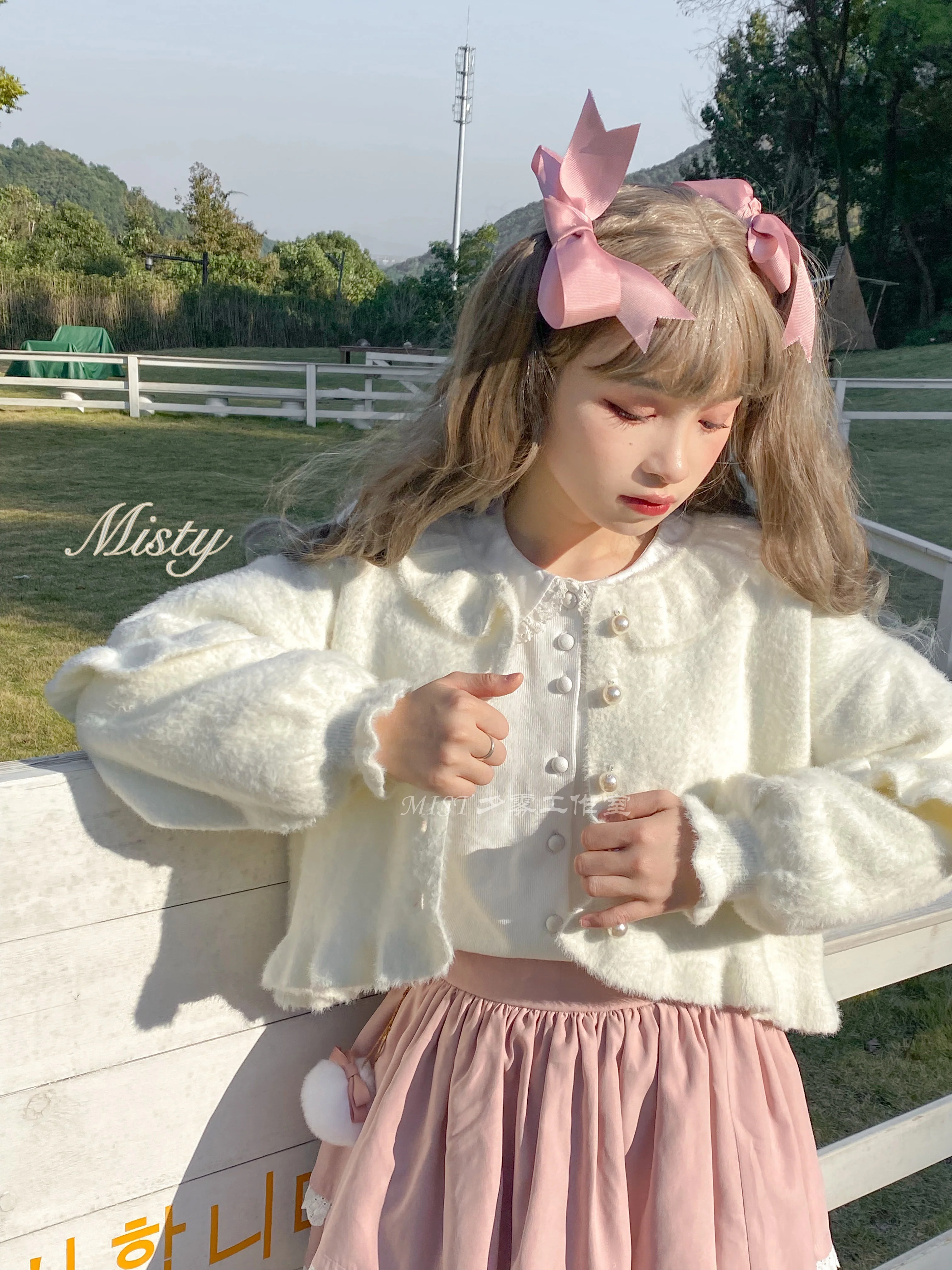 Small Ointment - Sweet Lolita Thick Sweater Coat Puff Sleeve - Image 5