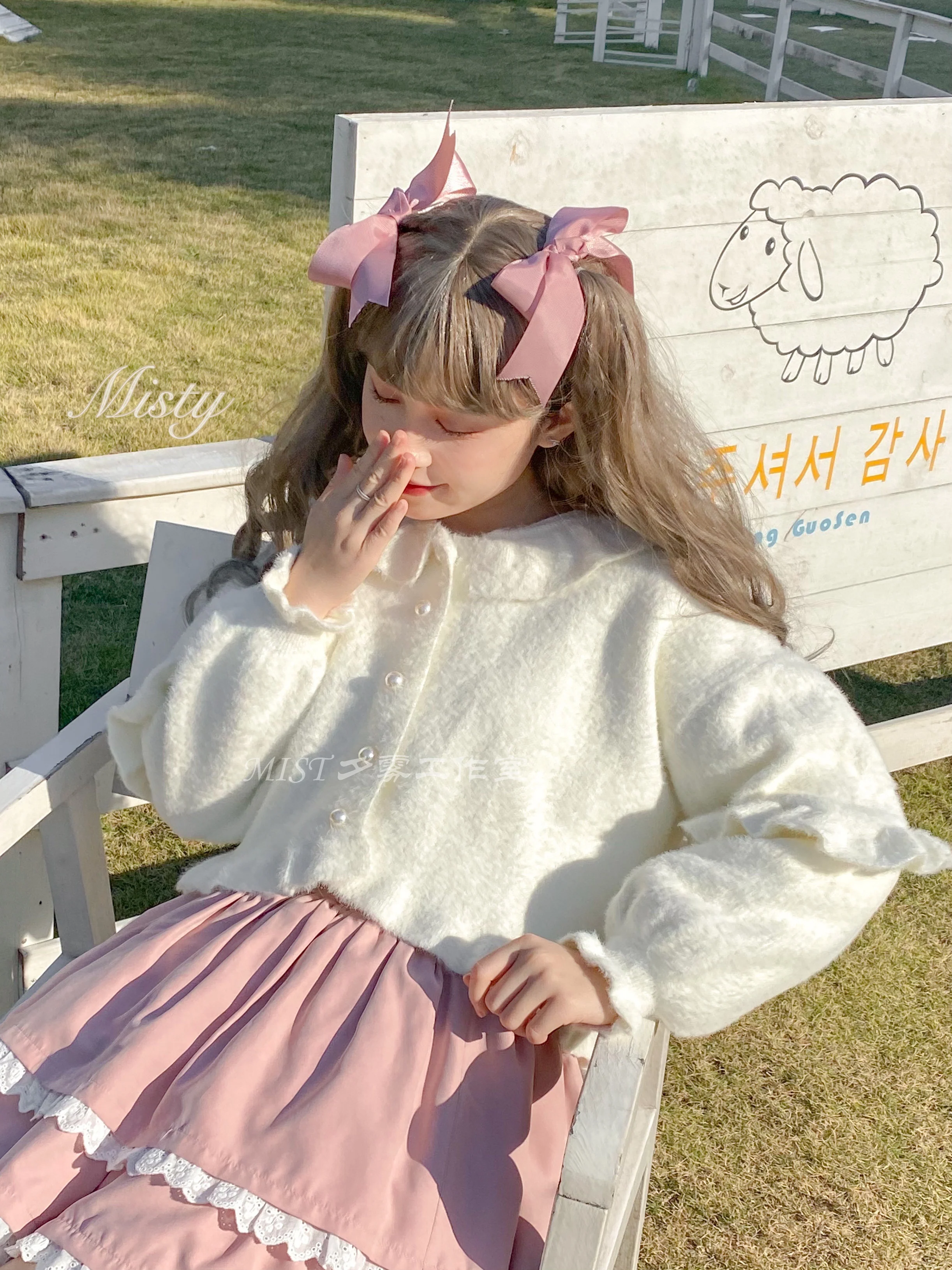 Small Ointment - Sweet Lolita Thick Sweater Coat Puff Sleeve - Image 7