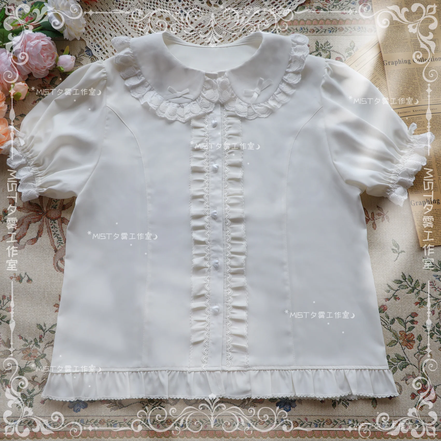 Sweet Short Sleeve Chiffon Lolita Blouse - Image 11