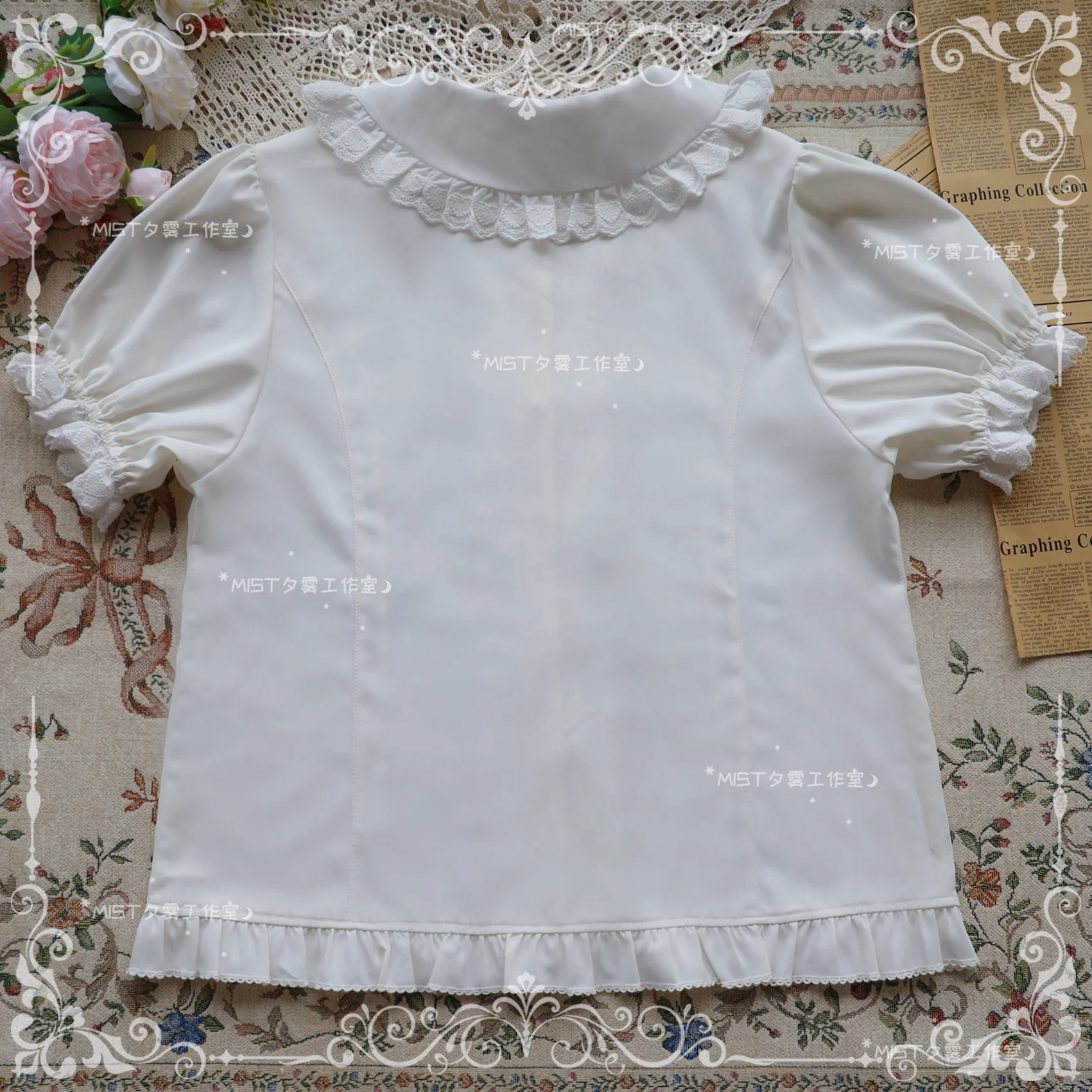 Sweet Short Sleeve Chiffon Lolita Blouse - Image 12