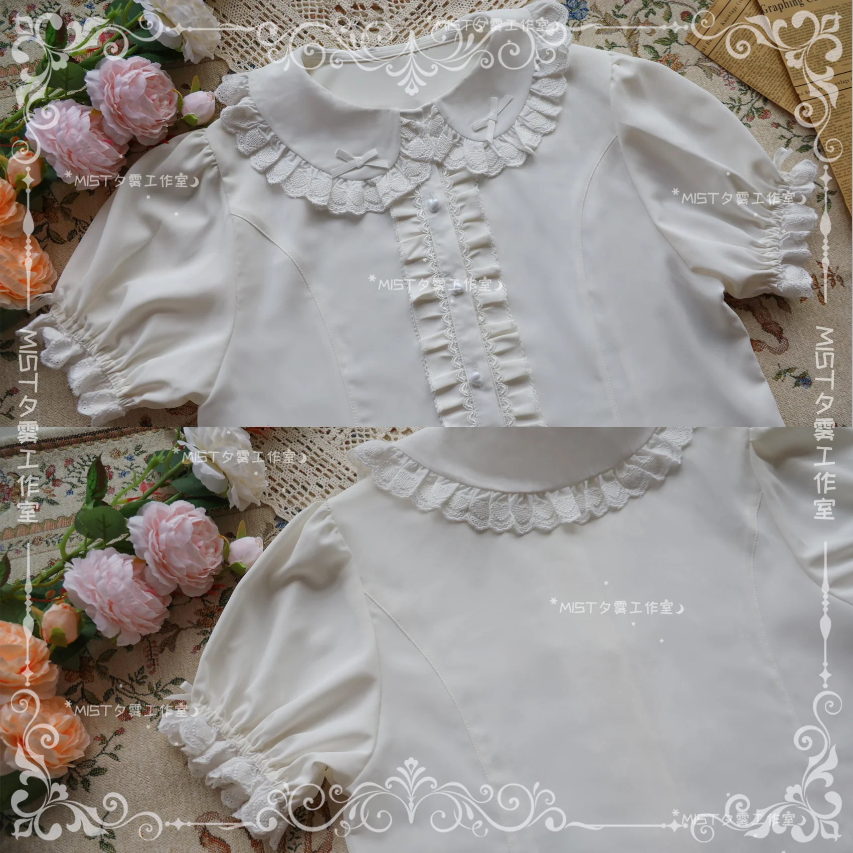 Sweet Short Sleeve Chiffon Lolita Blouse - Image 13