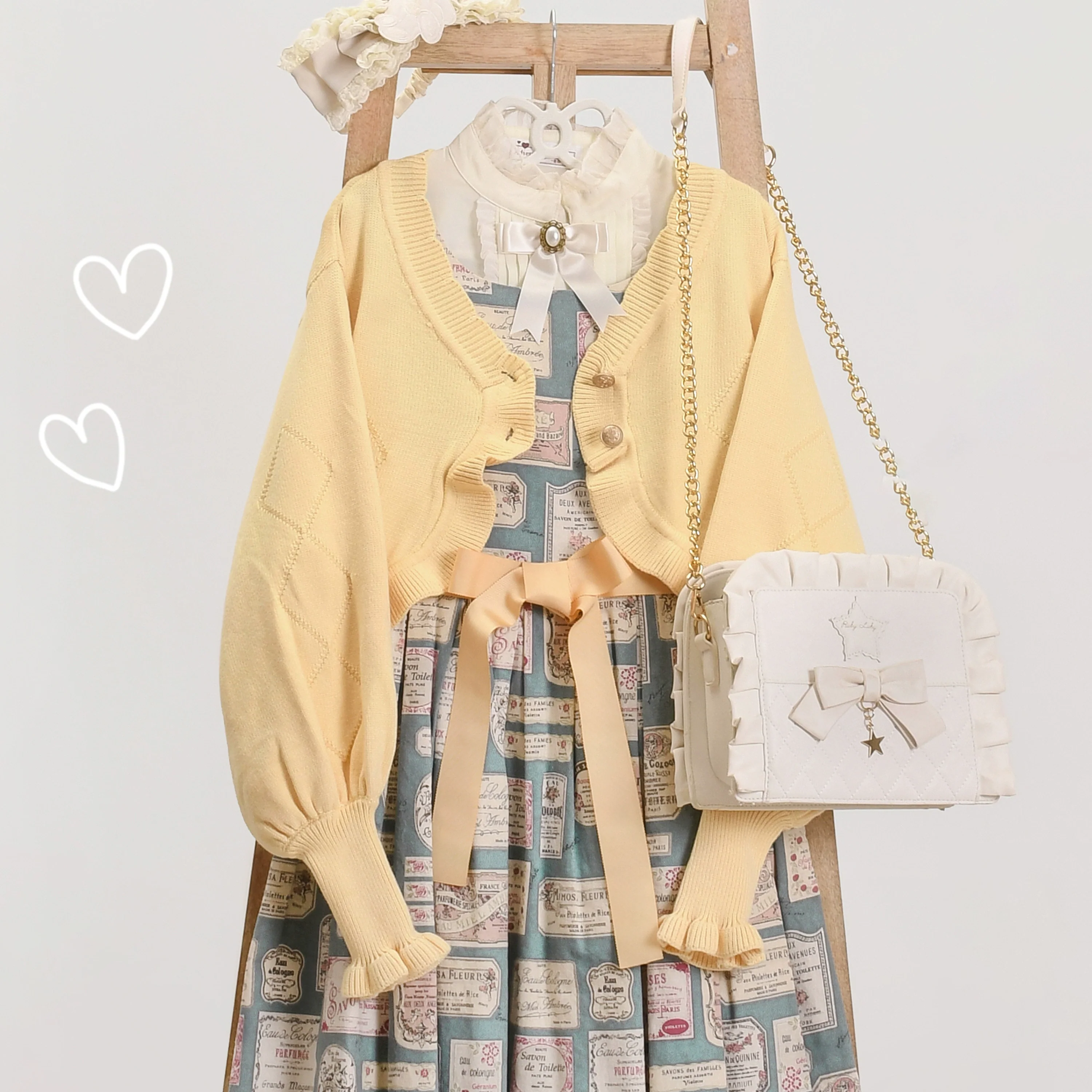 Cookie - Vintage Lolita Cardigan, Short Sweater - Image 23