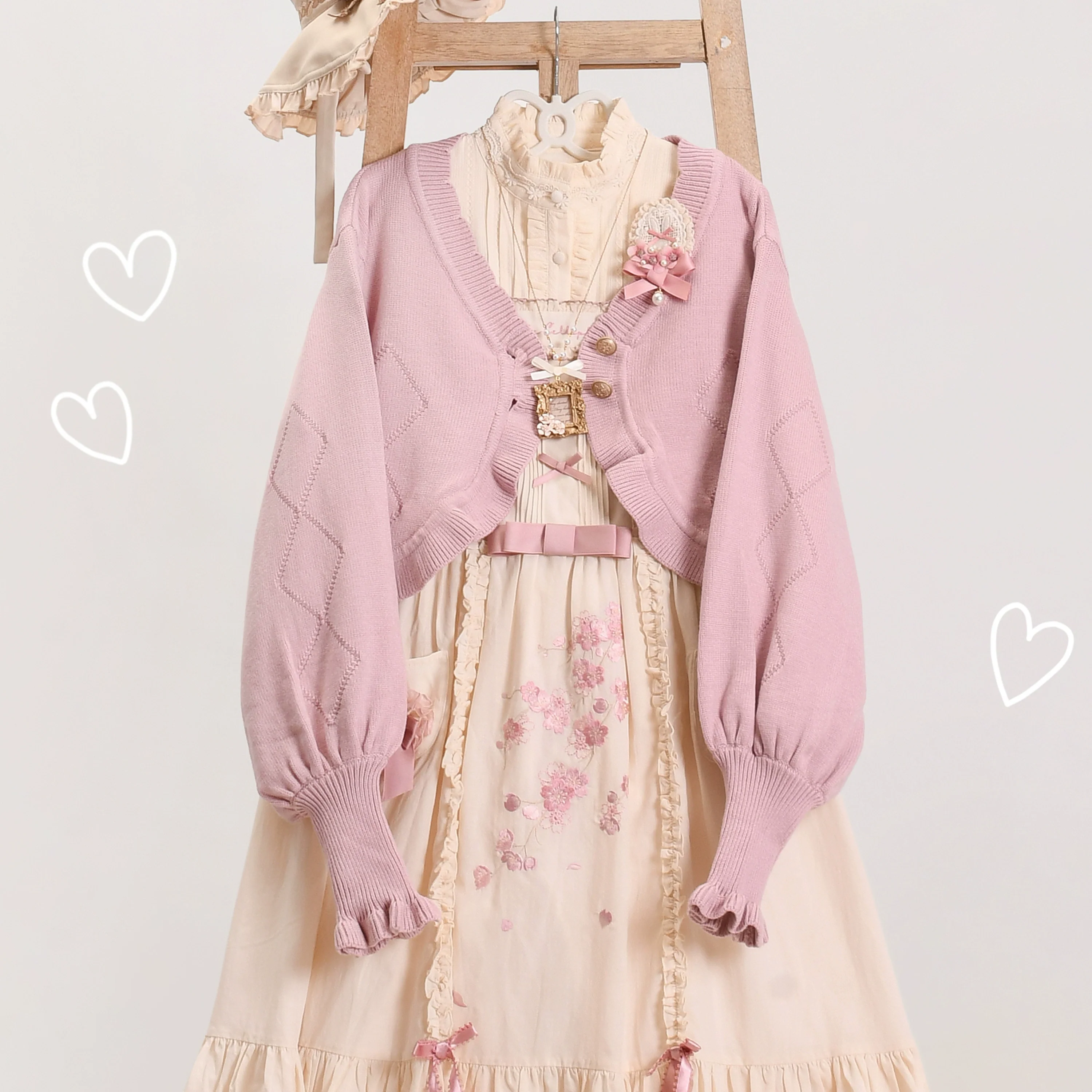 Cookie - Vintage Lolita Cardigan, Short Sweater - Image 24