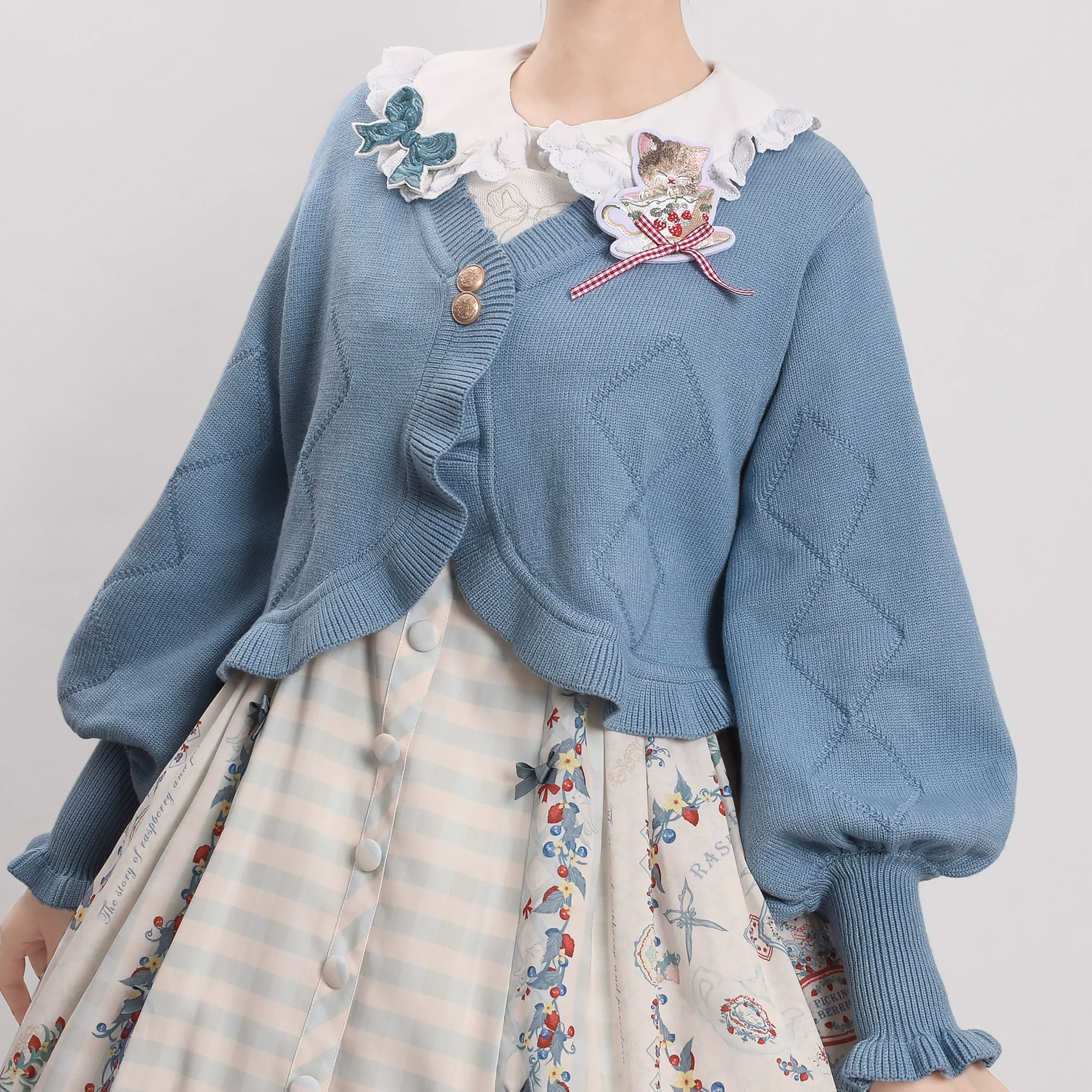 Cookie - Vintage Lolita Cardigan, Short Sweater - Image 7