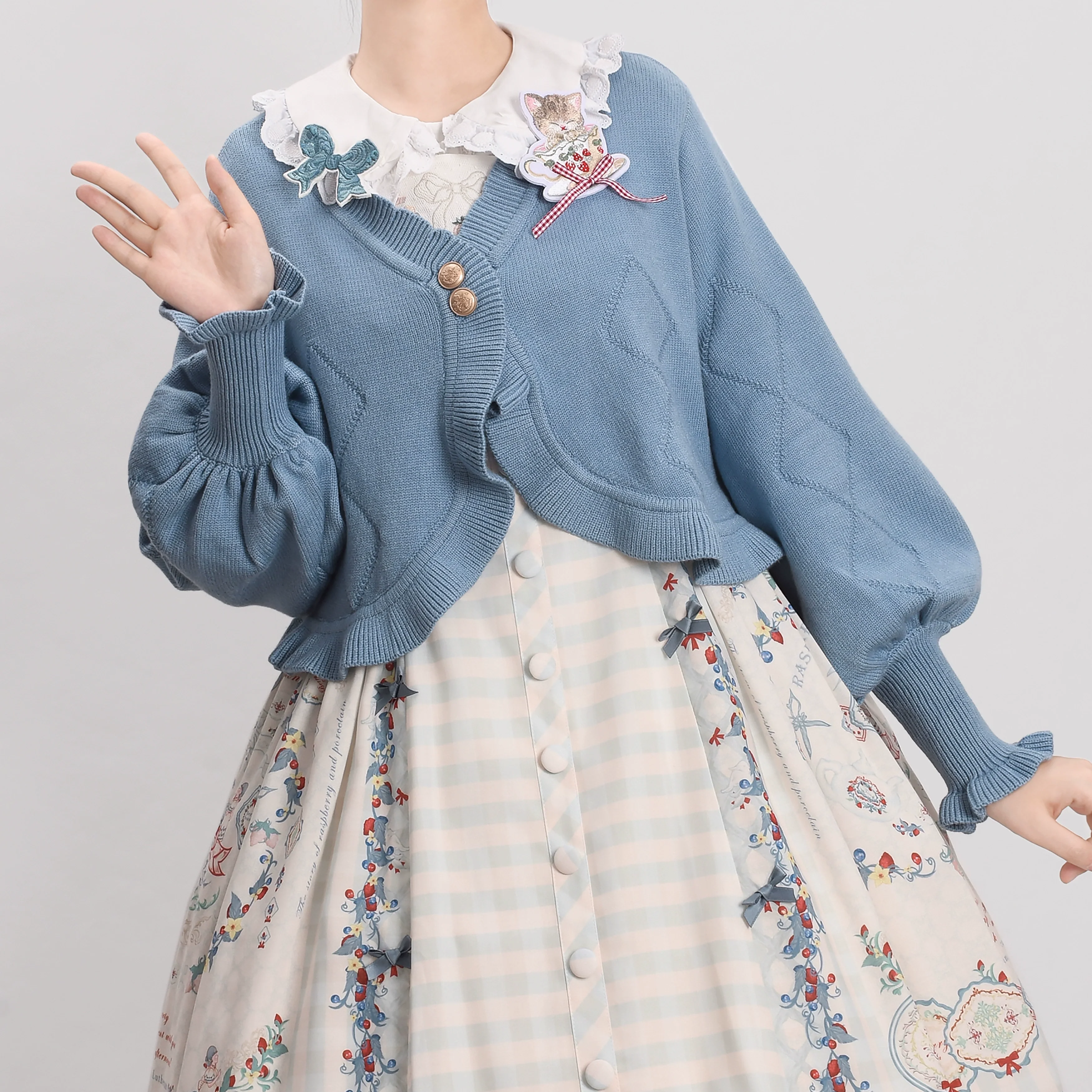 Cookie - Vintage Lolita Cardigan, Short Sweater - Image 9