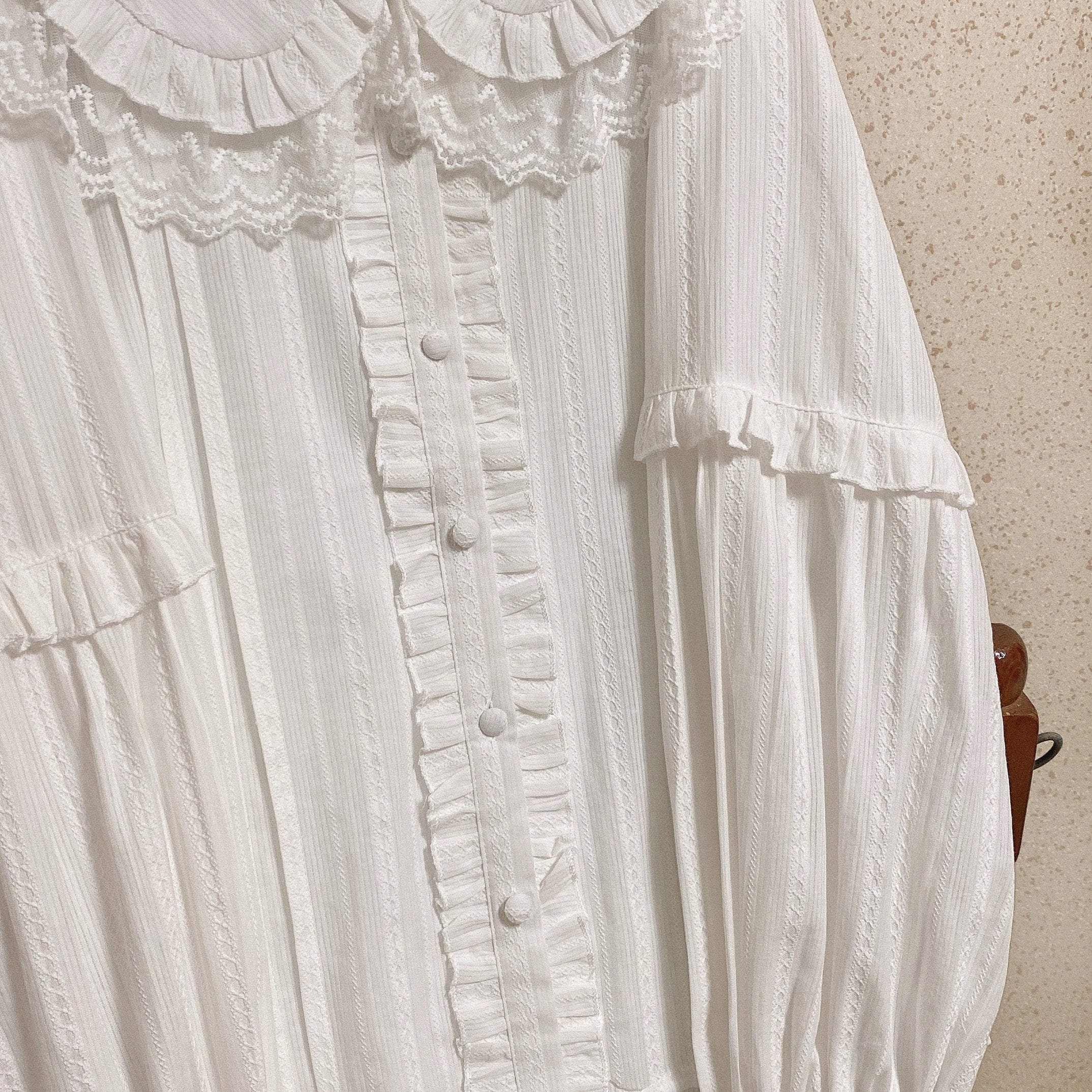 Cream Sweetheart - Kawaii Lolita Long-sleeve Blouse Multicolors - Image 19