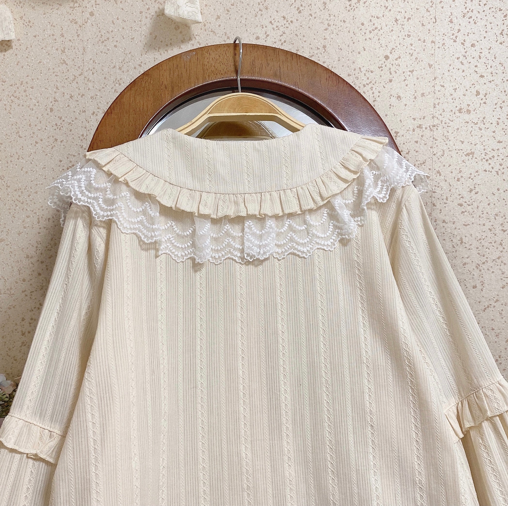 Cream Sweetheart - Kawaii Lolita Long-sleeve Blouse Multicolors - Image 20
