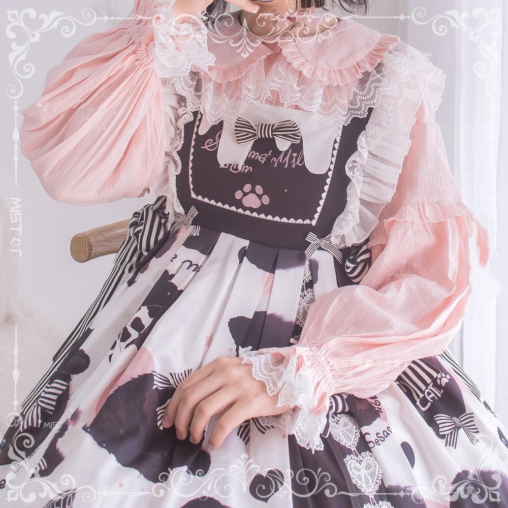 Cream Sweetheart - Kawaii Lolita Long-sleeve Blouse Multicolors - Image 27