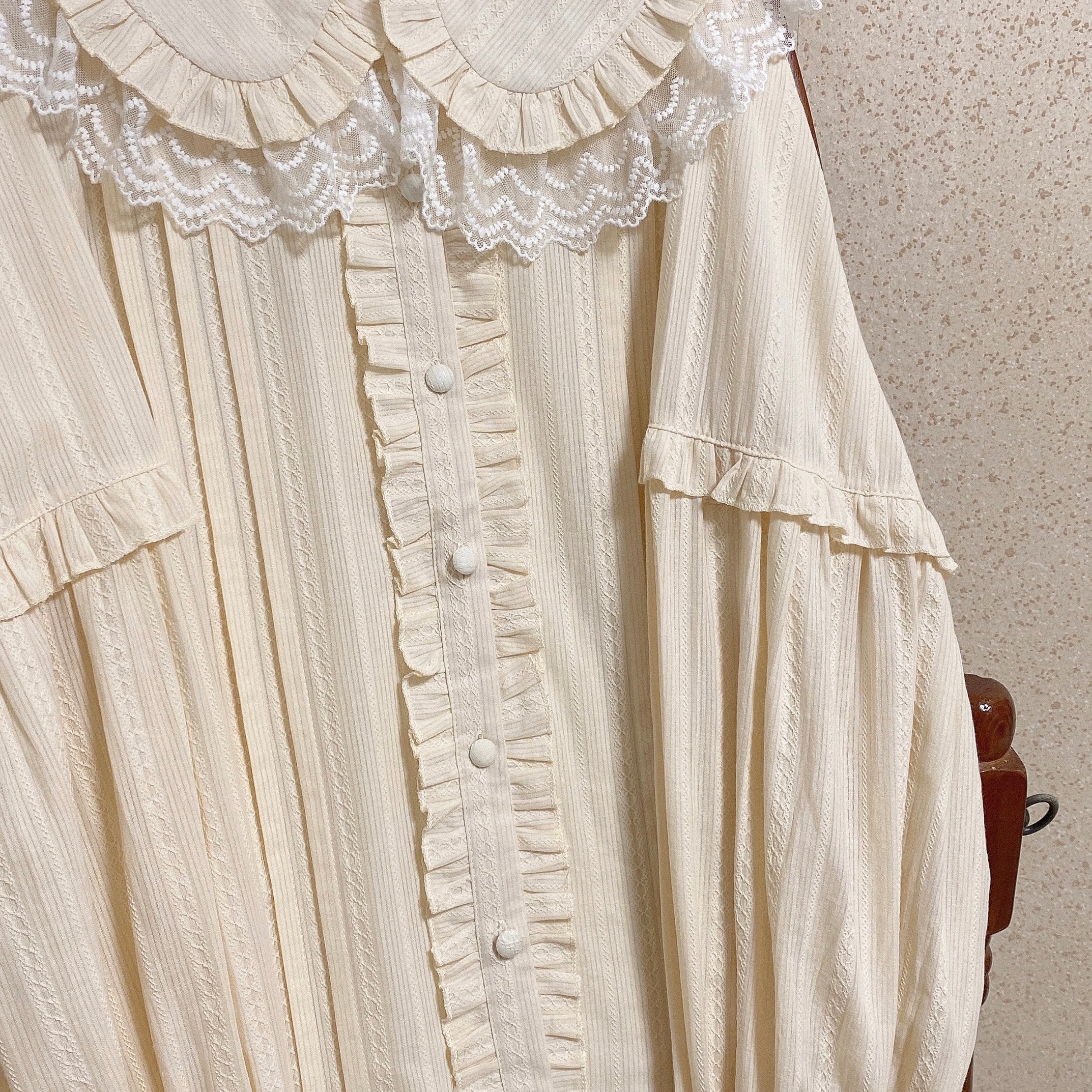 Cream Sweetheart - Kawaii Lolita Long-sleeve Blouse Multicolors - Image 5