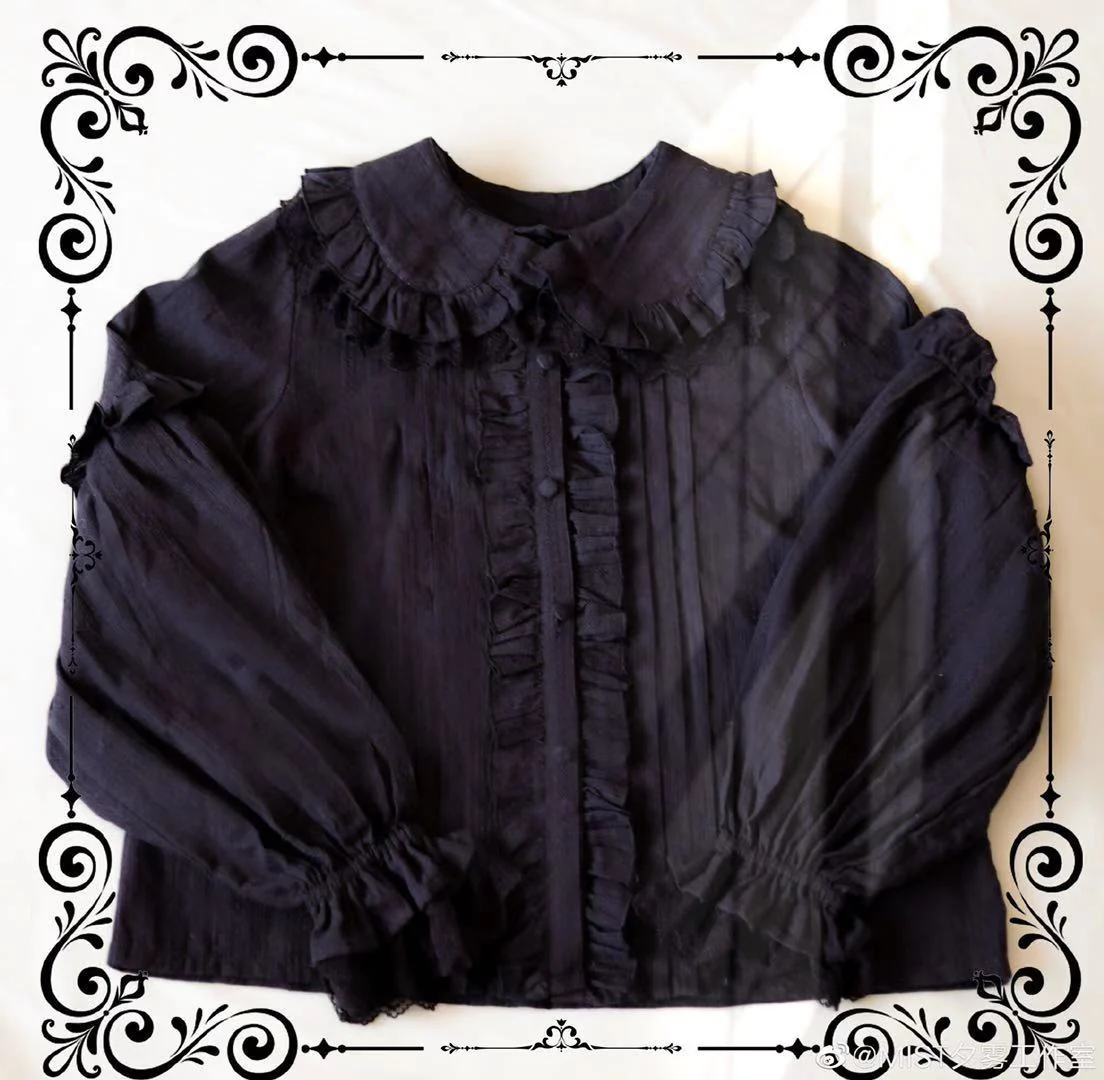 Cream Sweetheart - Kawaii Lolita Long-sleeve Blouse Multicolors - Image 6