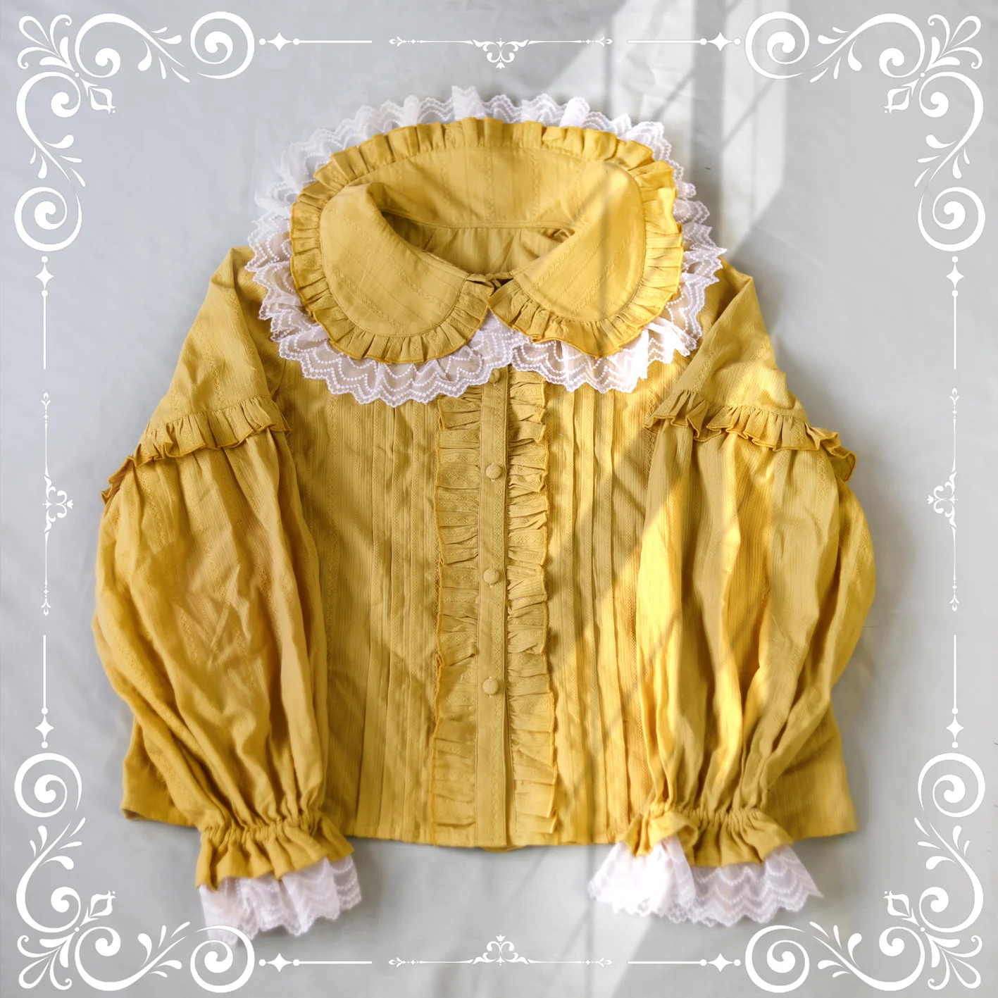 Cream Sweetheart - Kawaii Lolita Long-sleeve Blouse Multicolors - Image 7