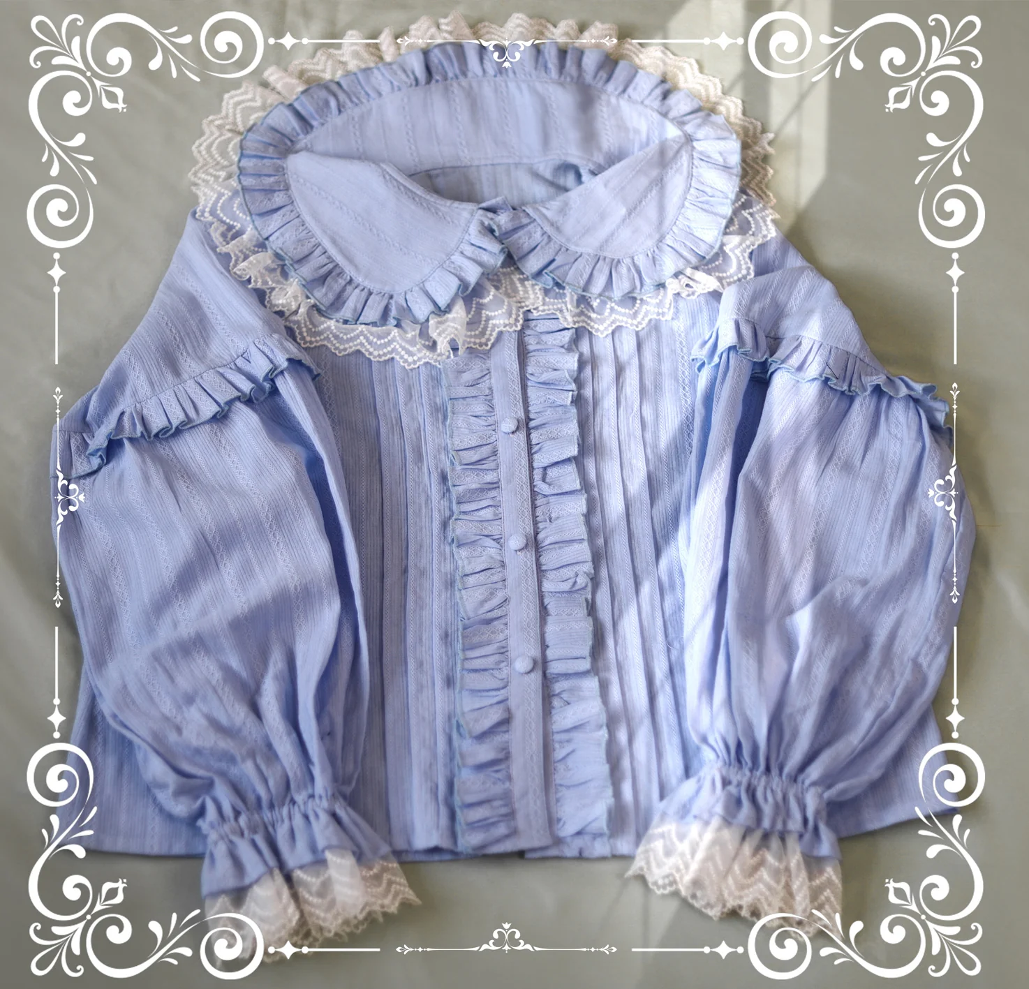 Cream Sweetheart - Kawaii Lolita Long-sleeve Blouse Multicolors - Image 8
