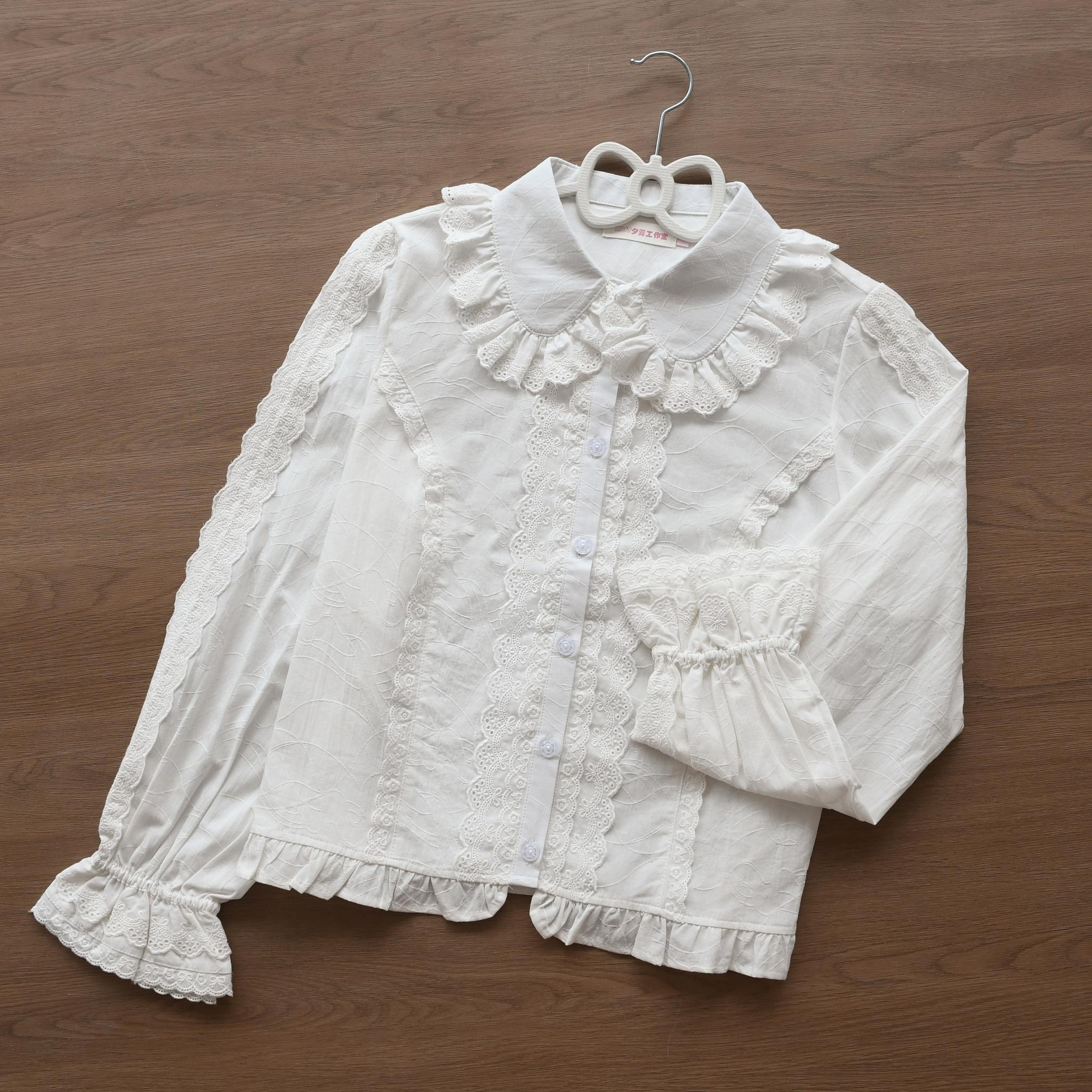 Lily - Kawaii Lolita Blouse Soft Girl Bubble Puff Sleeve - Image 15