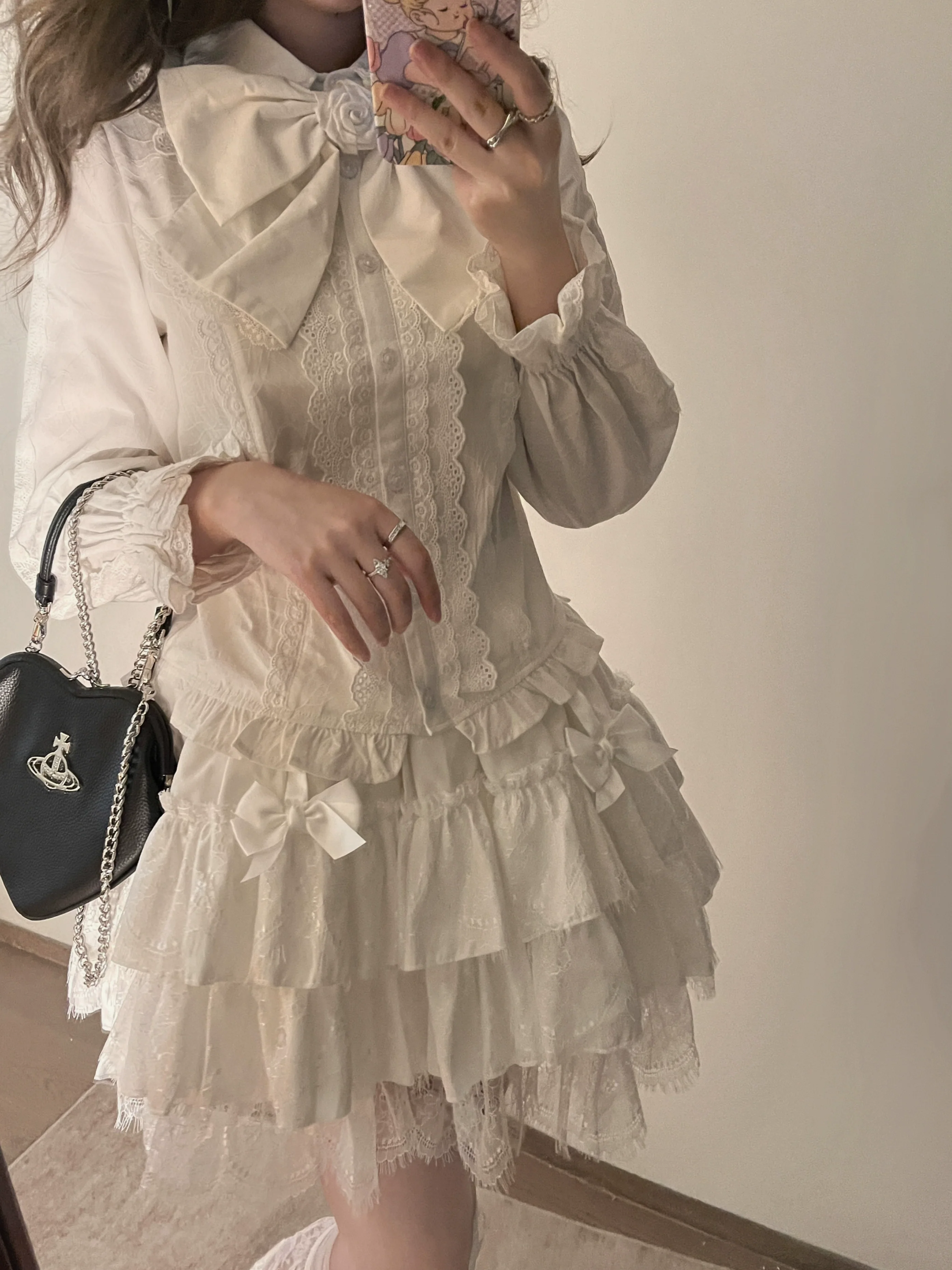 Lily - Kawaii Lolita Blouse Soft Girl Bubble Puff Sleeve - Image 4