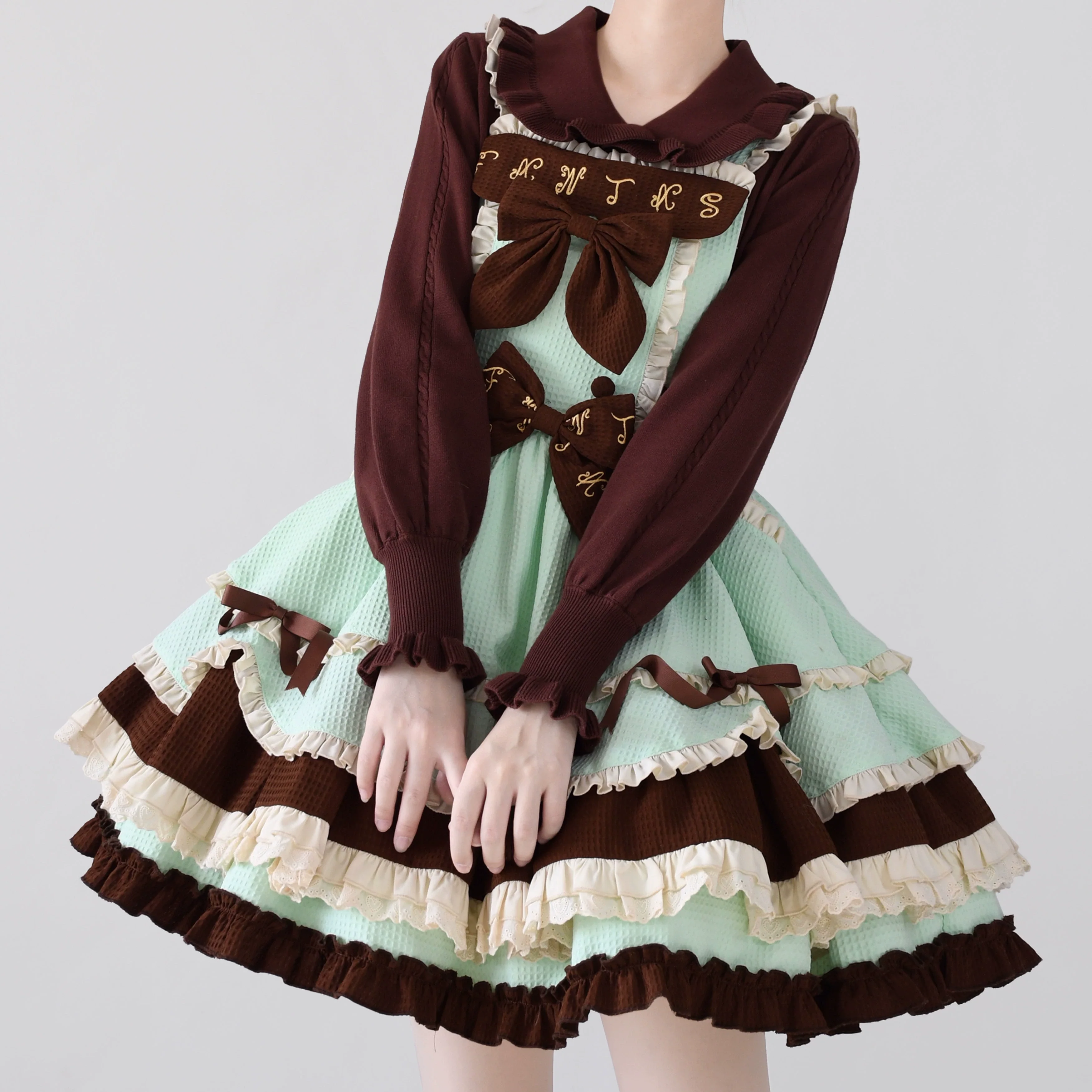 Japanese Style Lolita Sweater Puff Sleeves Knit Undershirt - Image 14