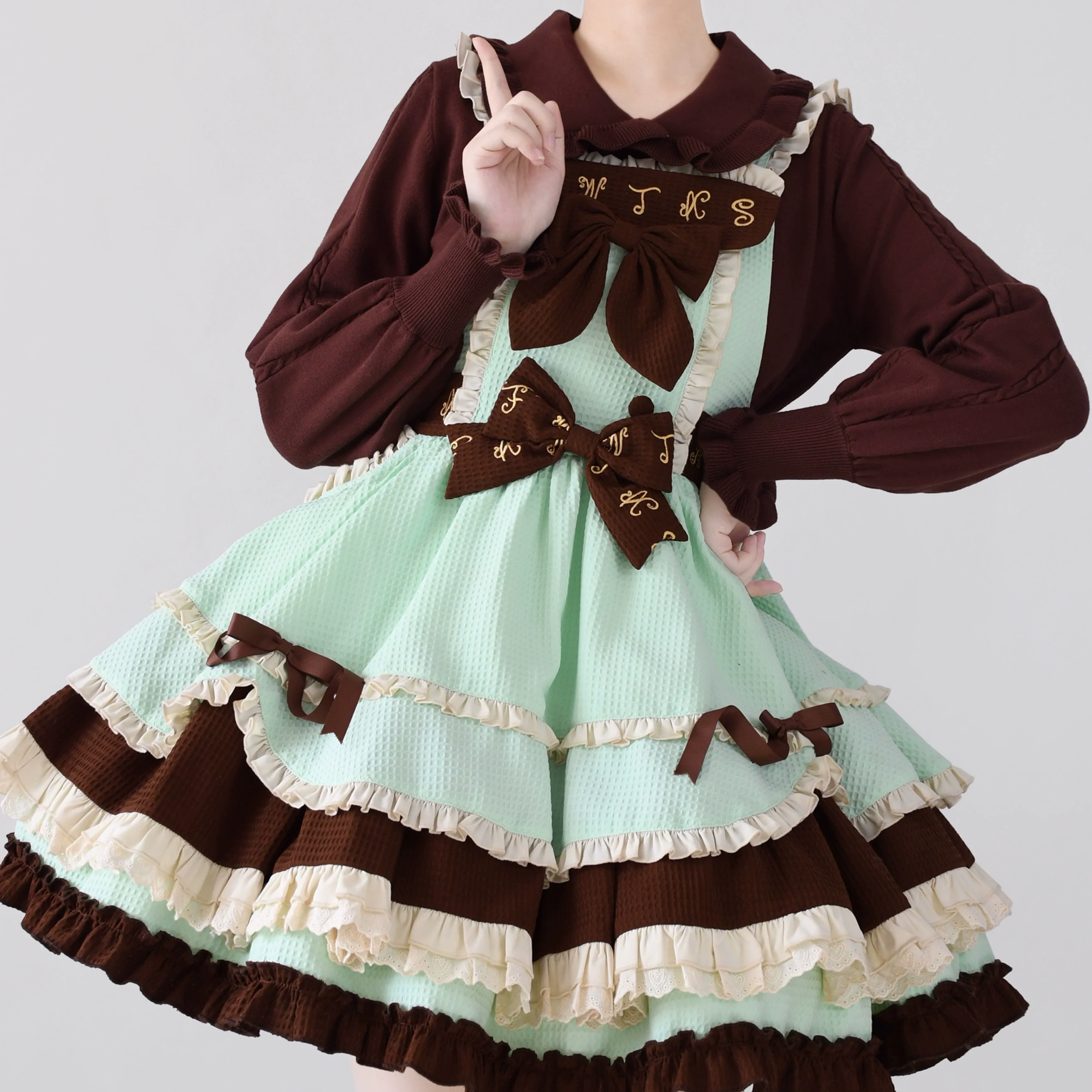 Japanese Style Lolita Sweater Puff Sleeves Knit Undershirt - Image 15