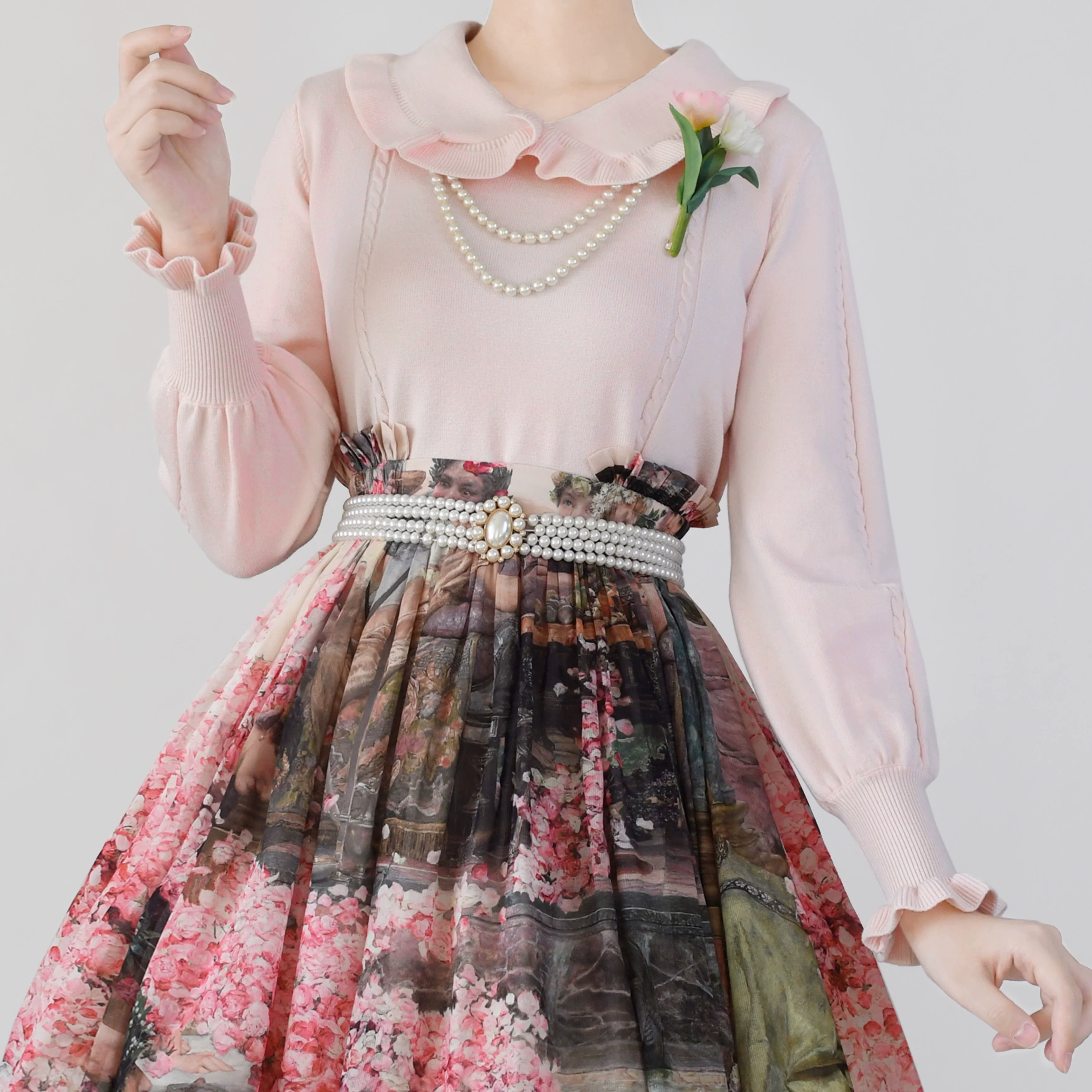 Japanese Style Lolita Sweater Puff Sleeves Knit Undershirt - Image 21
