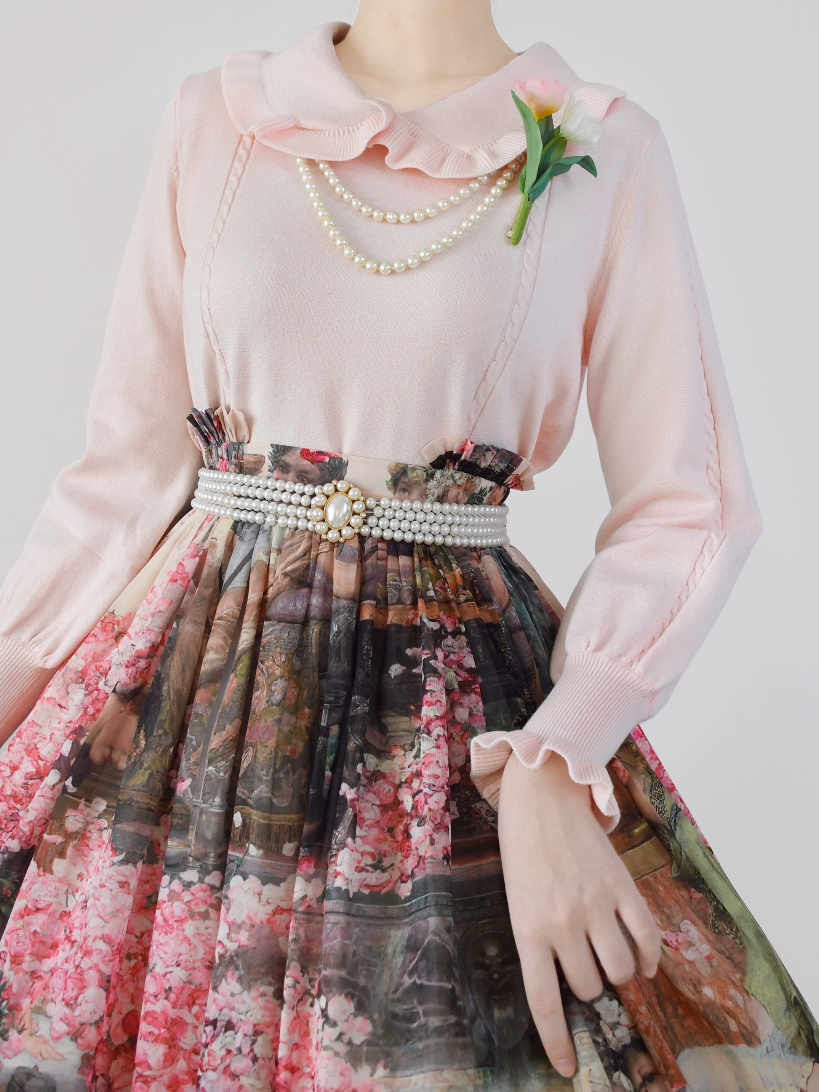 Japanese Style Lolita Sweater Puff Sleeves Knit Undershirt - Image 23