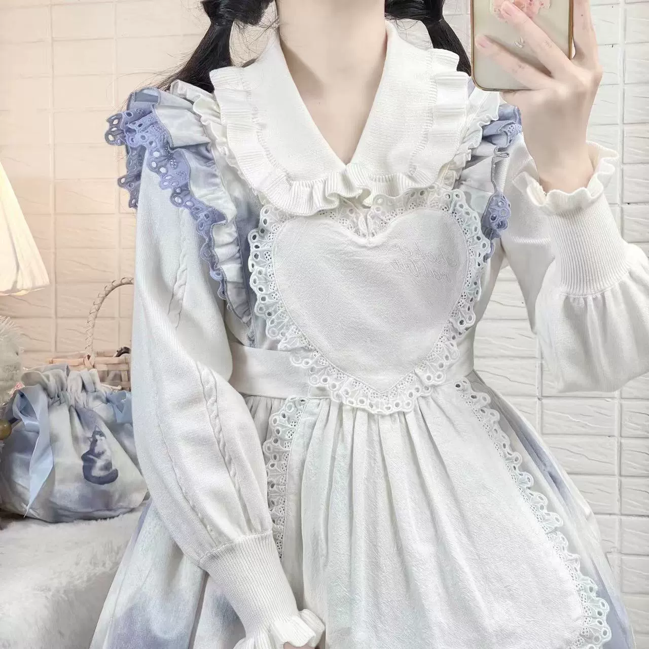 Japanese Style Lolita Sweater Puff Sleeves Knit Undershirt - Image 26