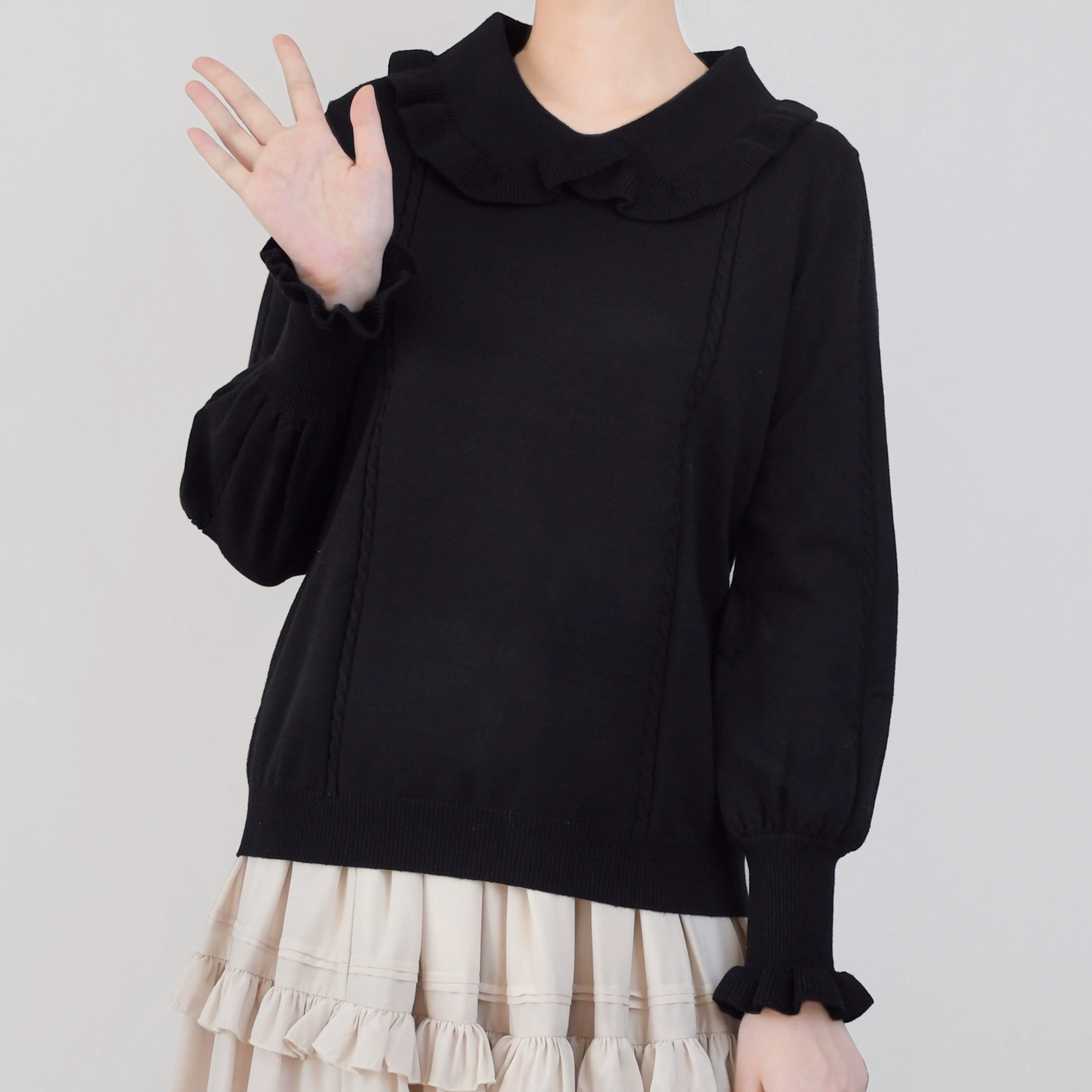 Japanese Style Lolita Sweater Puff Sleeves Knit Undershirt - Image 28