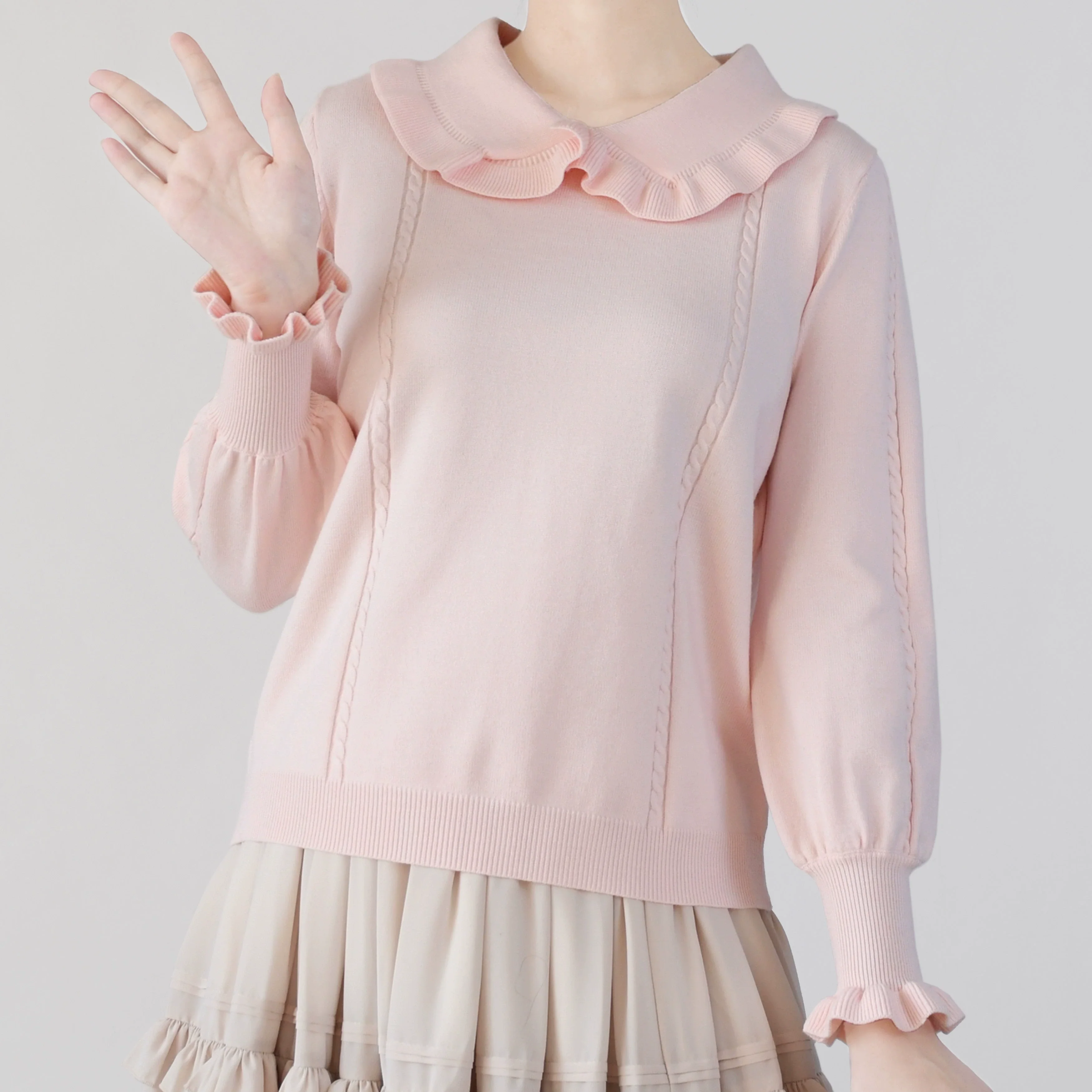 Japanese Style Lolita Sweater Puff Sleeves Knit Undershirt - Image 30