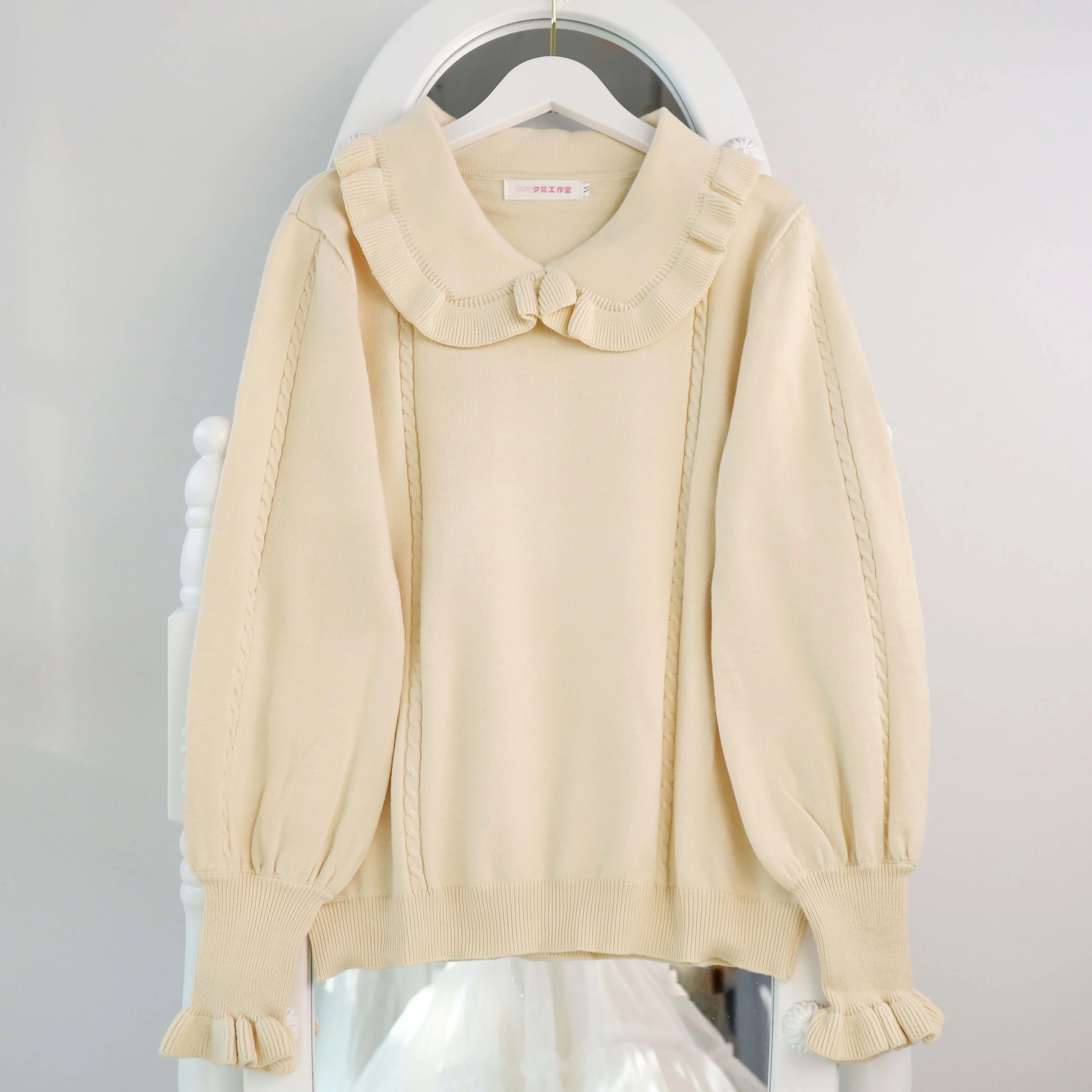 Japanese Style Lolita Sweater Puff Sleeves Knit Undershirt - Image 33