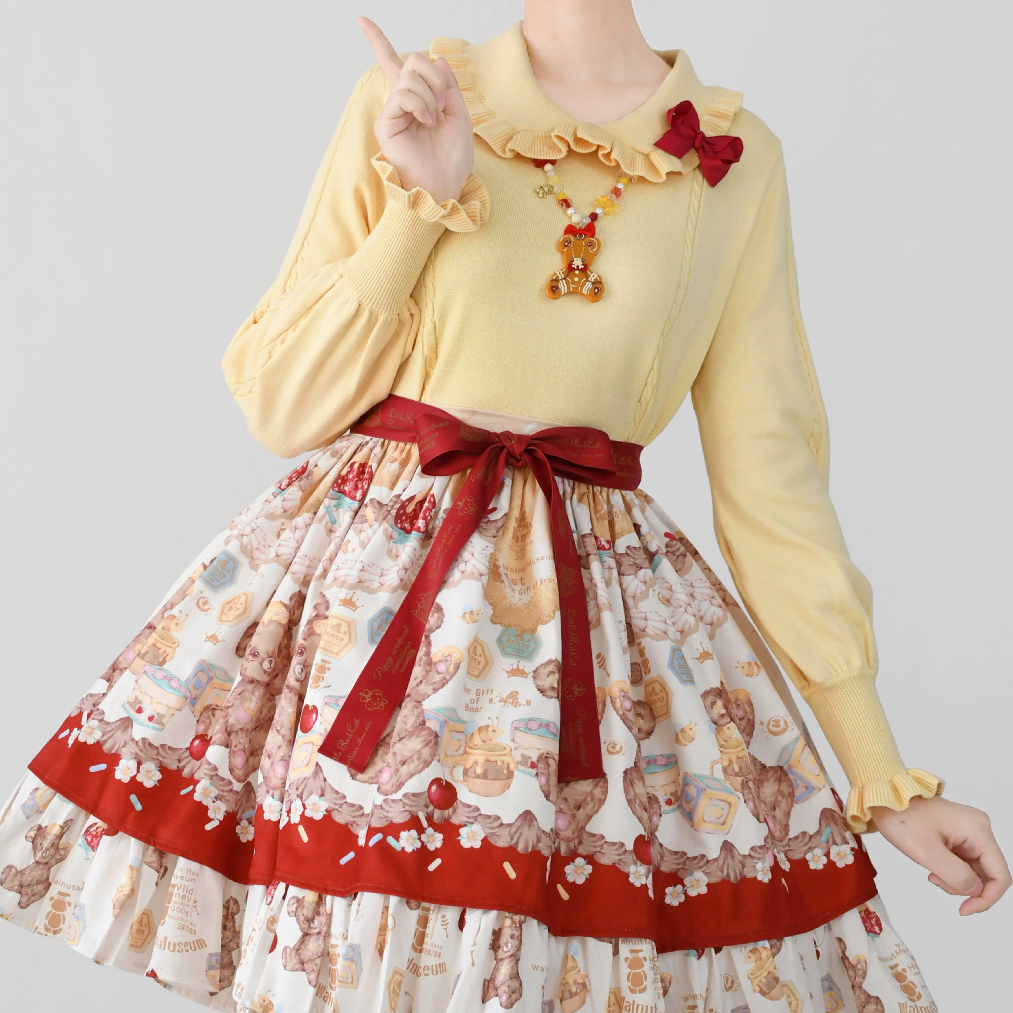 Japanese Style Lolita Sweater Puff Sleeves Knit Undershirt - Image 6