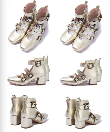 MODO - Vintage Elegant Lolita Three-buckle Mary Janes Shining Shoes - Image 10