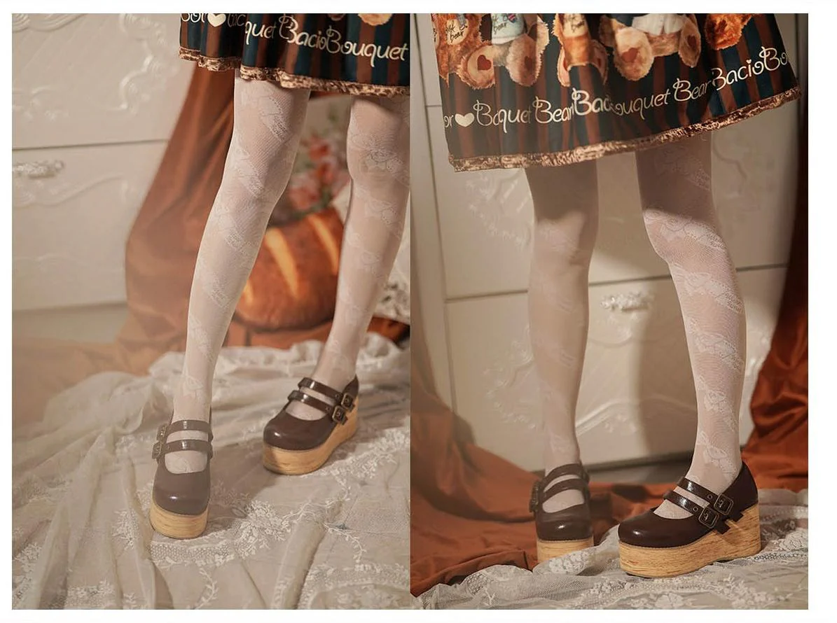 MODO - Retro Lolita Round Toe Wood Bottom Shoes - Image 19