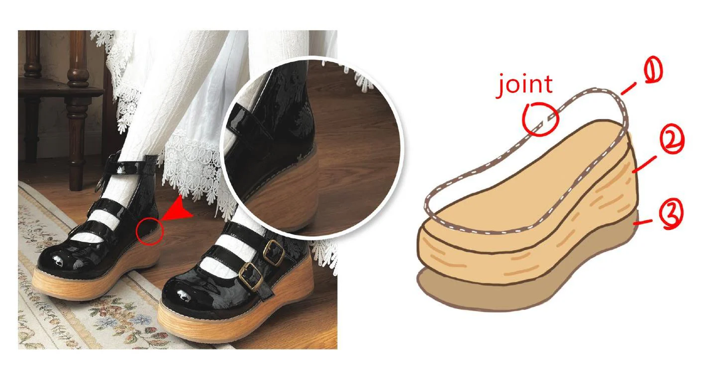MODO - Retro Lolita Round Toe Wood Bottom Shoes - Image 45