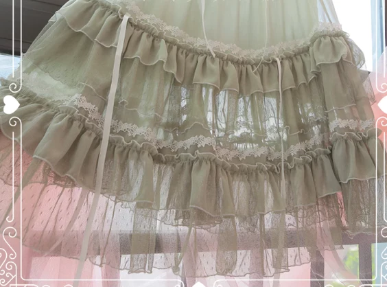 Mori Doll - Elegant Lolita Flounce Hemline Skirt Multicolors - Image 4