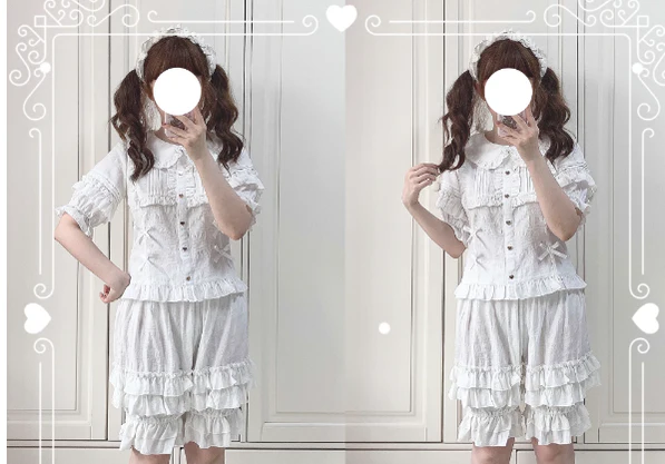 Mori Doll - Kawaii Lolita Rabbit Ears Short Sleeve Shirt Multicolors - Image 17