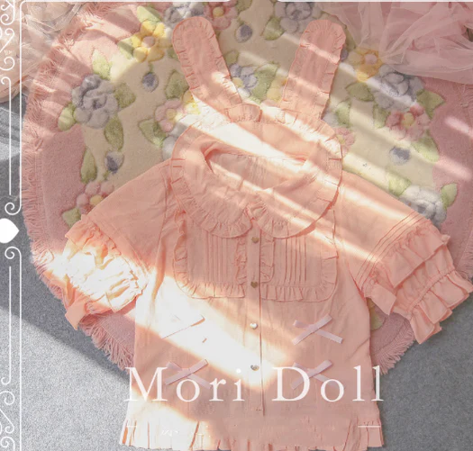 Mori Doll - Kawaii Lolita Rabbit Ears Short Sleeve Shirt Multicolors - Image 6