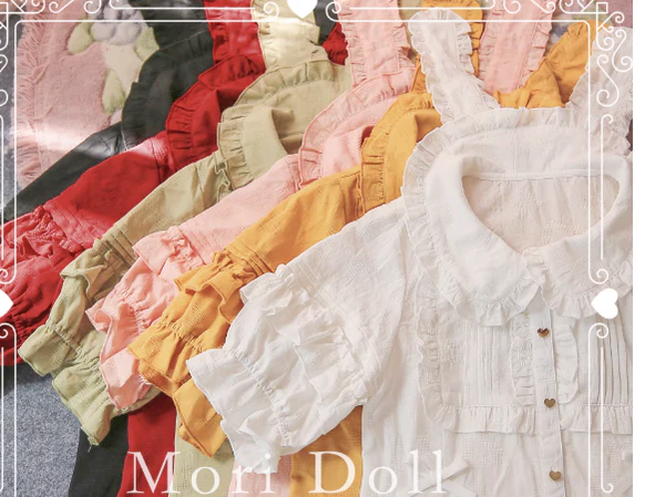 Mori Doll - Kawaii Lolita Rabbit Ears Short Sleeve Shirt Multicolors - Image 7