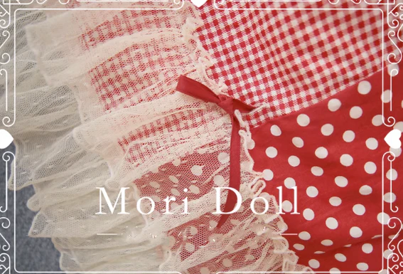 Mori Doll - Strawberry Jam - Sweet Lolita Dot and Stripe Print Skirt - Image 5