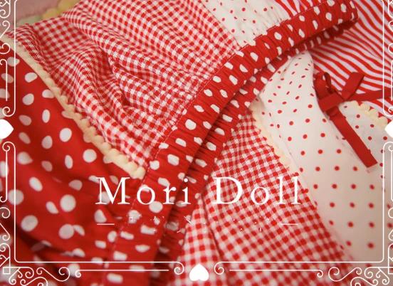 Mori Doll - Strawberry Jam - Sweet Lolita Dot and Stripe Print Skirt - Image 6