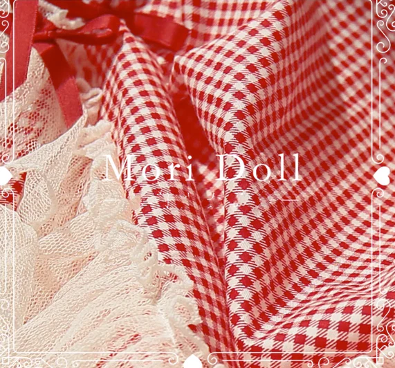 Mori Doll - Strawberry Jam - Sweet Lolita Dot and Stripe Print Skirt - Image 7