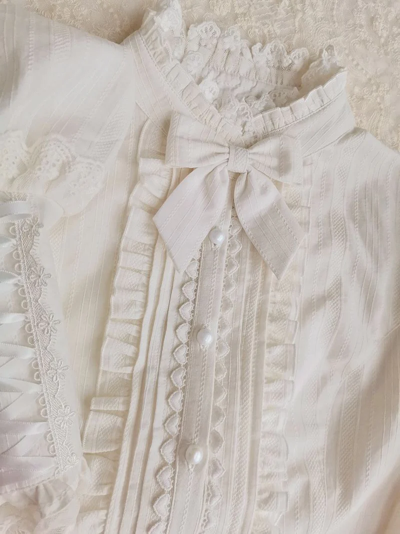 Winter Mutton Sleeves Lace Flounce Lolita Blouse - Image 3